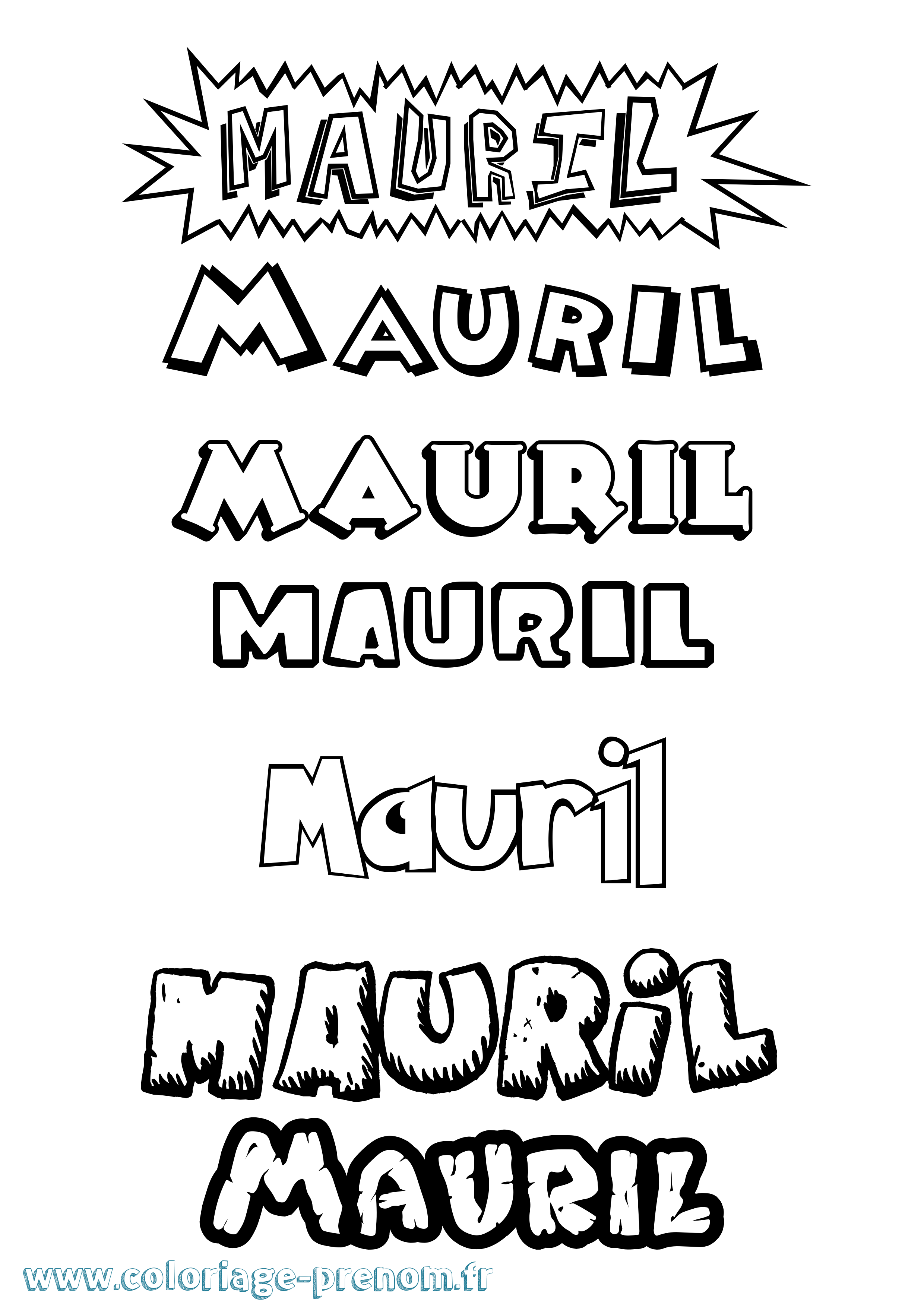 Coloriage prénom Mauril Dessin Animé