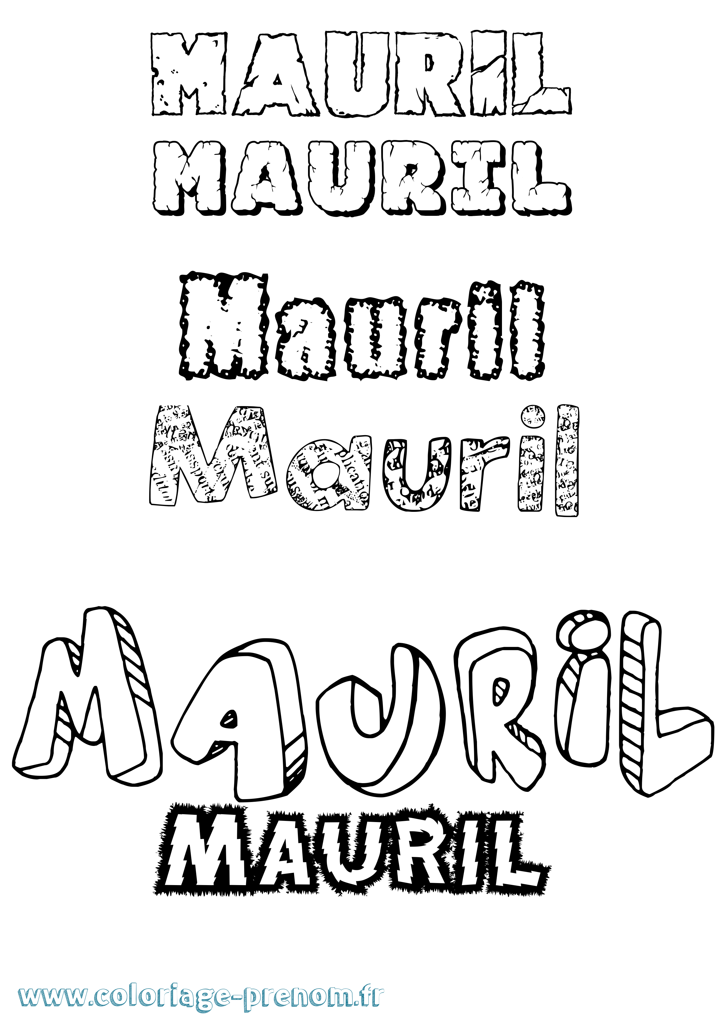 Coloriage prénom Mauril Destructuré