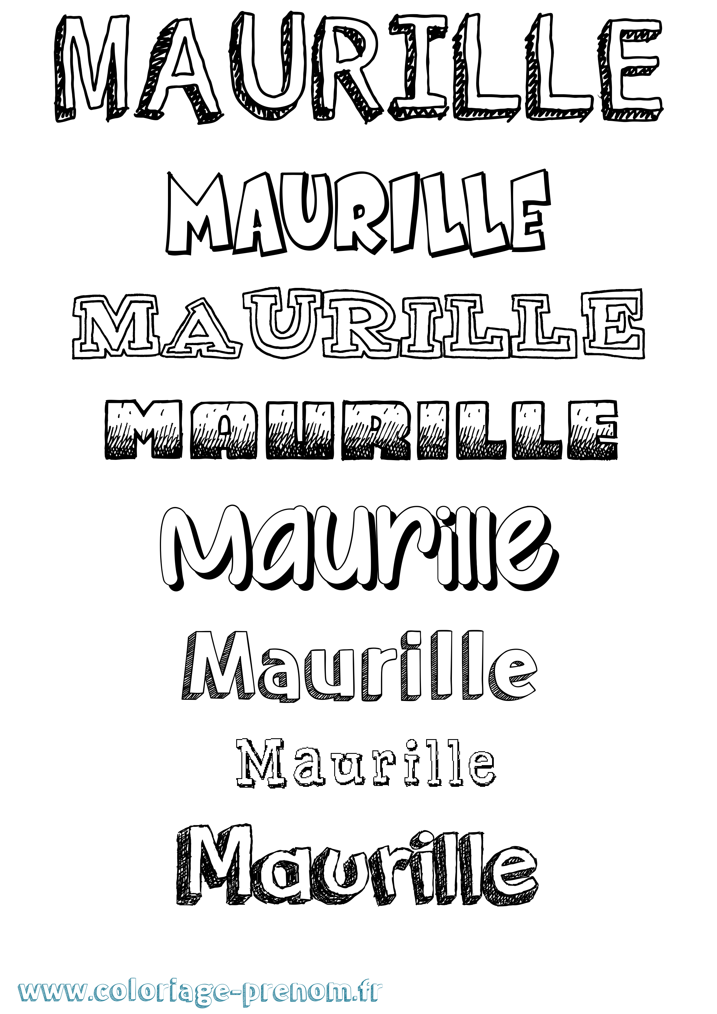 Coloriage prénom Maurille Dessiné
