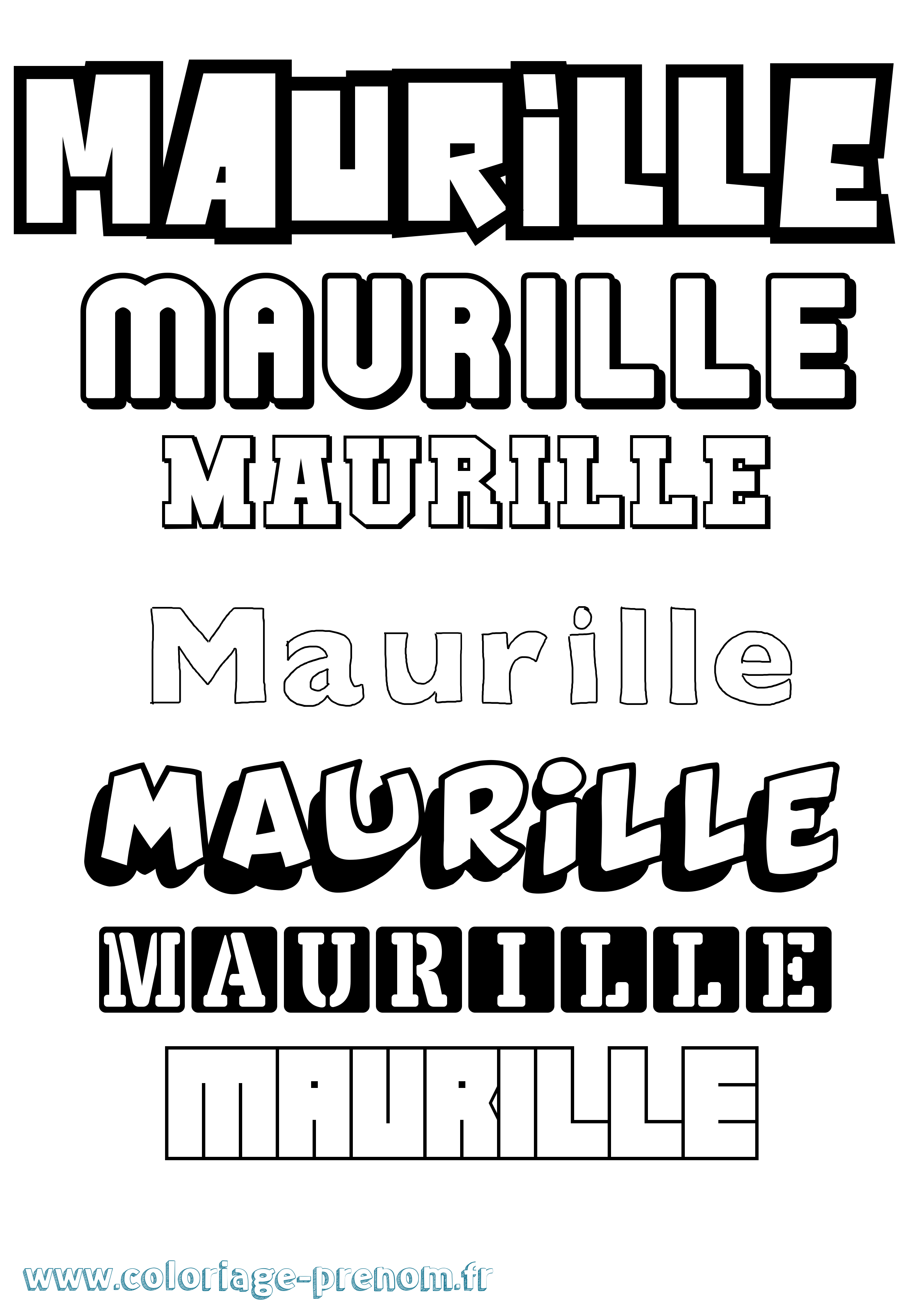 Coloriage prénom Maurille Simple