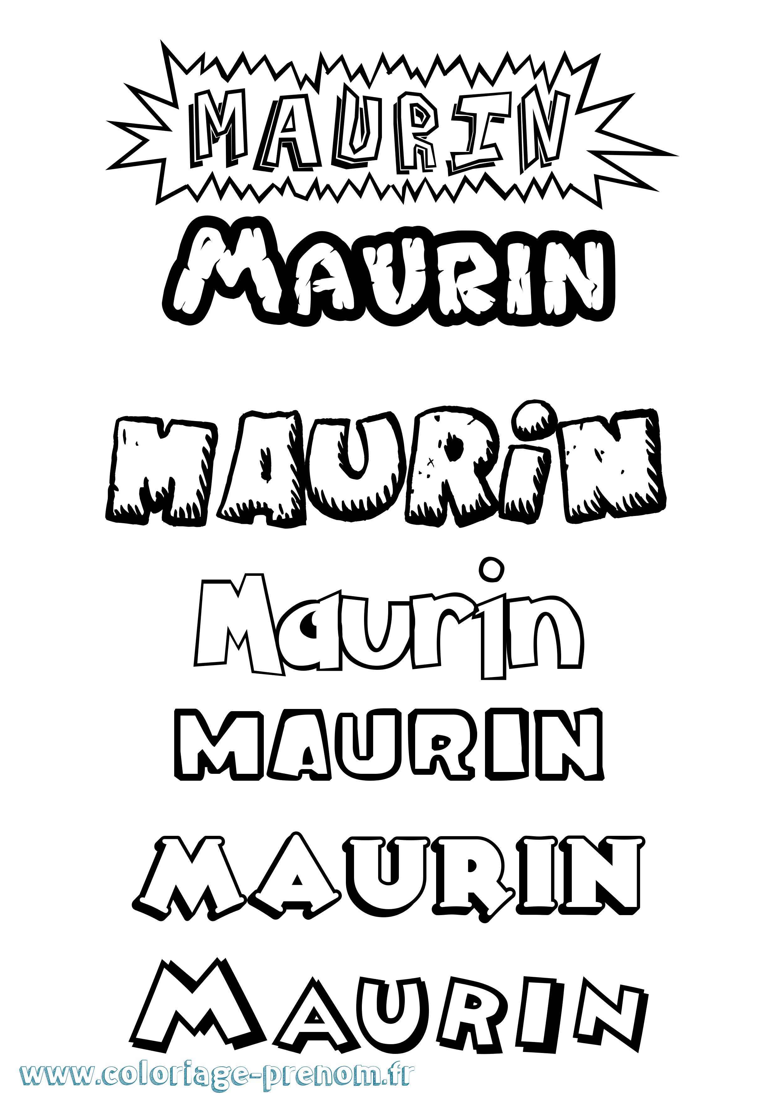 Coloriage Maurin Dessin Animé Coloriage prénom Maurin Dessin Animé