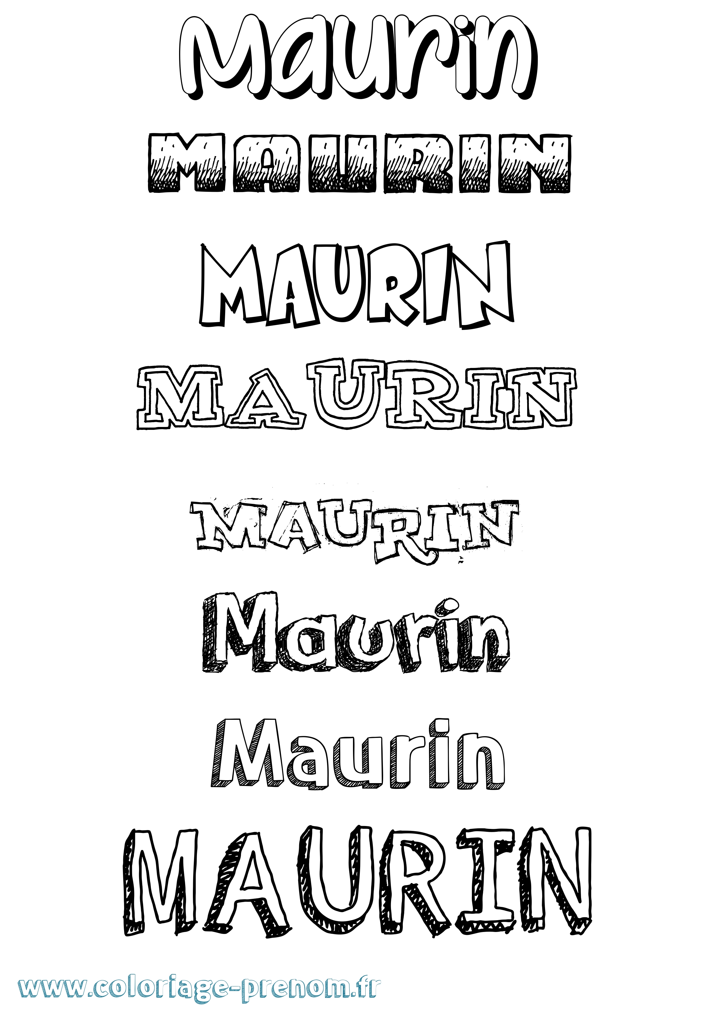 Coloriage prénom Maurin Dessiné
