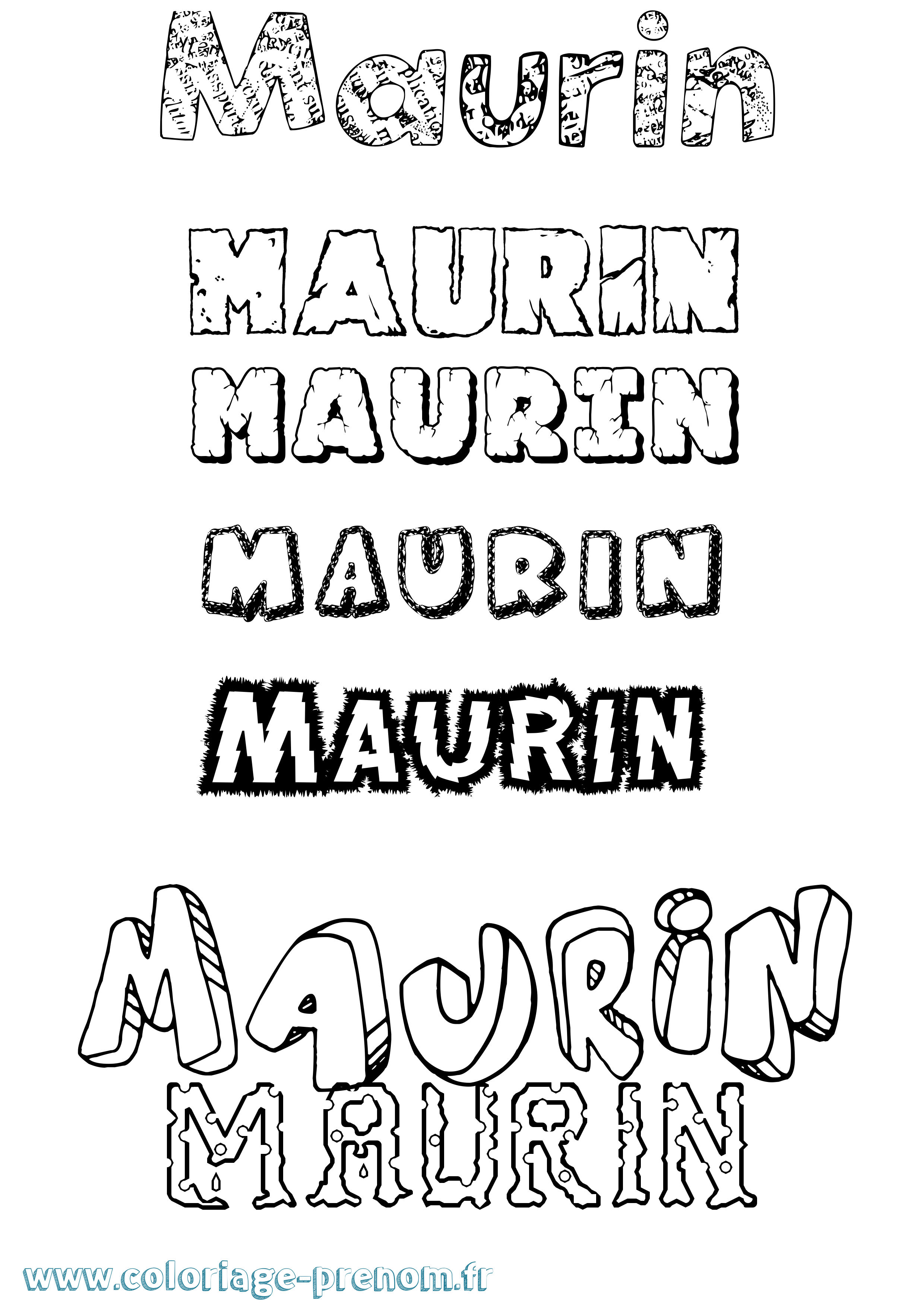 Coloriage prénom Maurin Destructuré