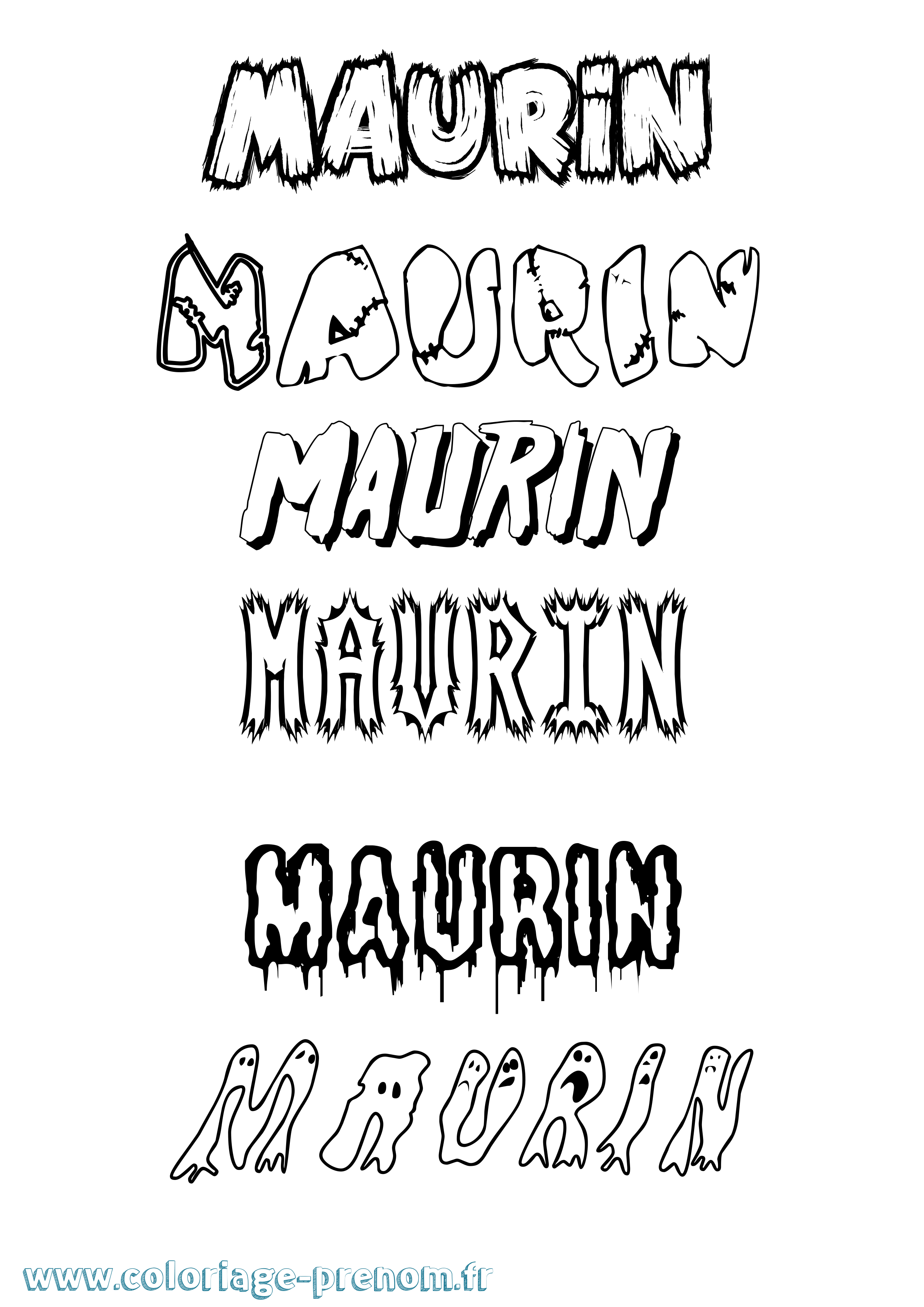 Coloriage prénom Maurin Frisson