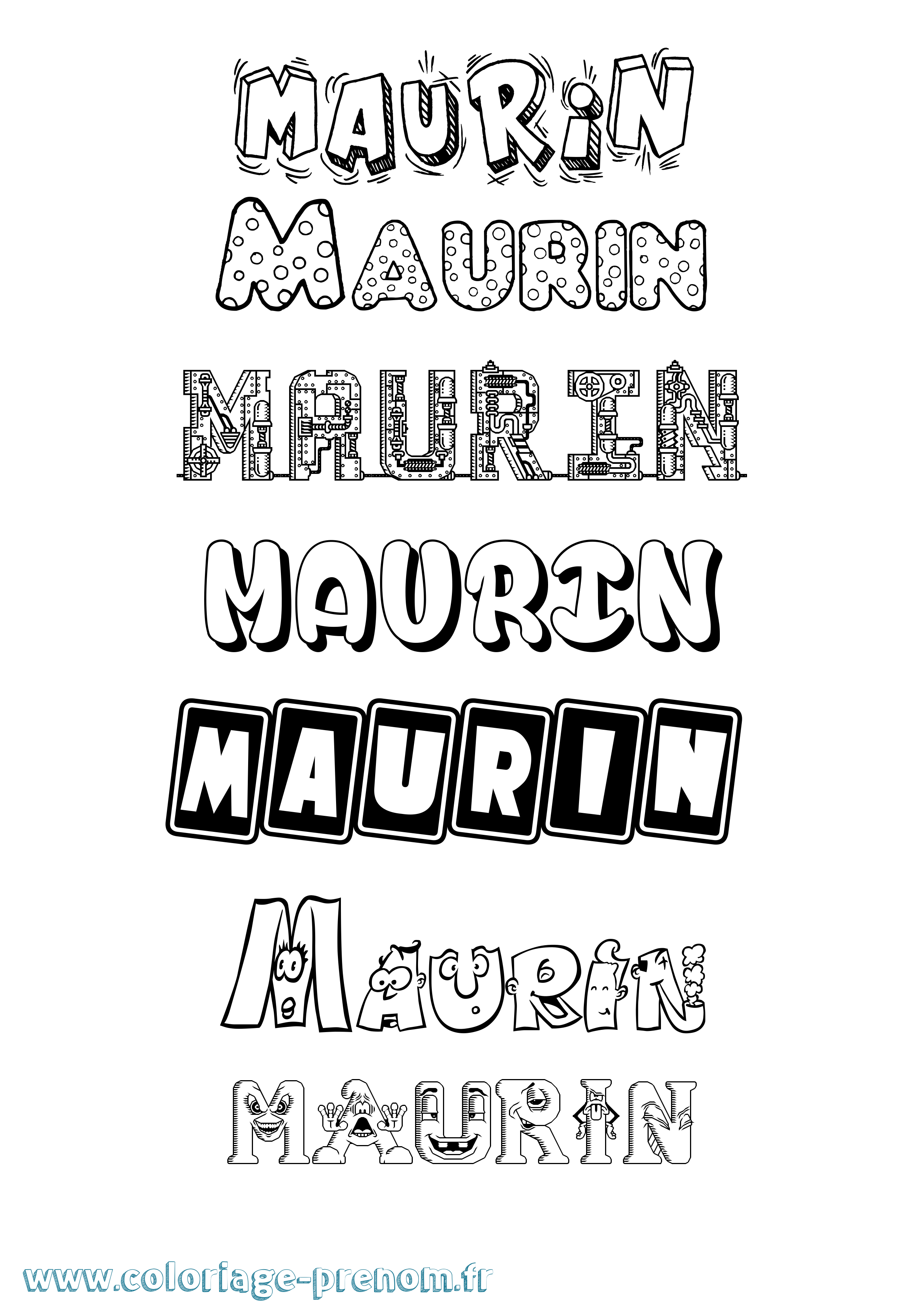 Coloriage Maurin Fun Coloriage prénom Maurin Fun