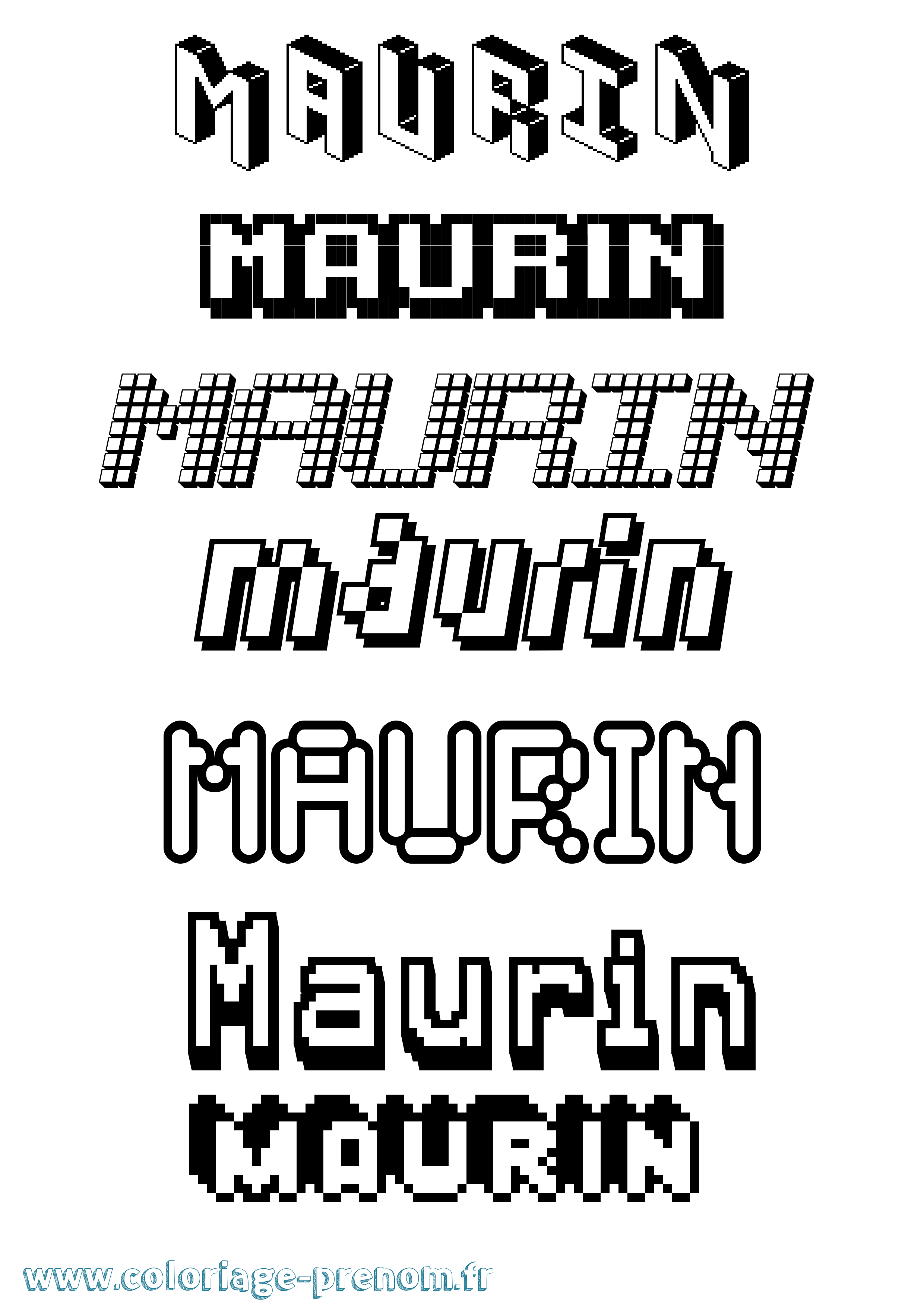 Coloriage Maurin Pixel Coloriage prénom Maurin Pixel