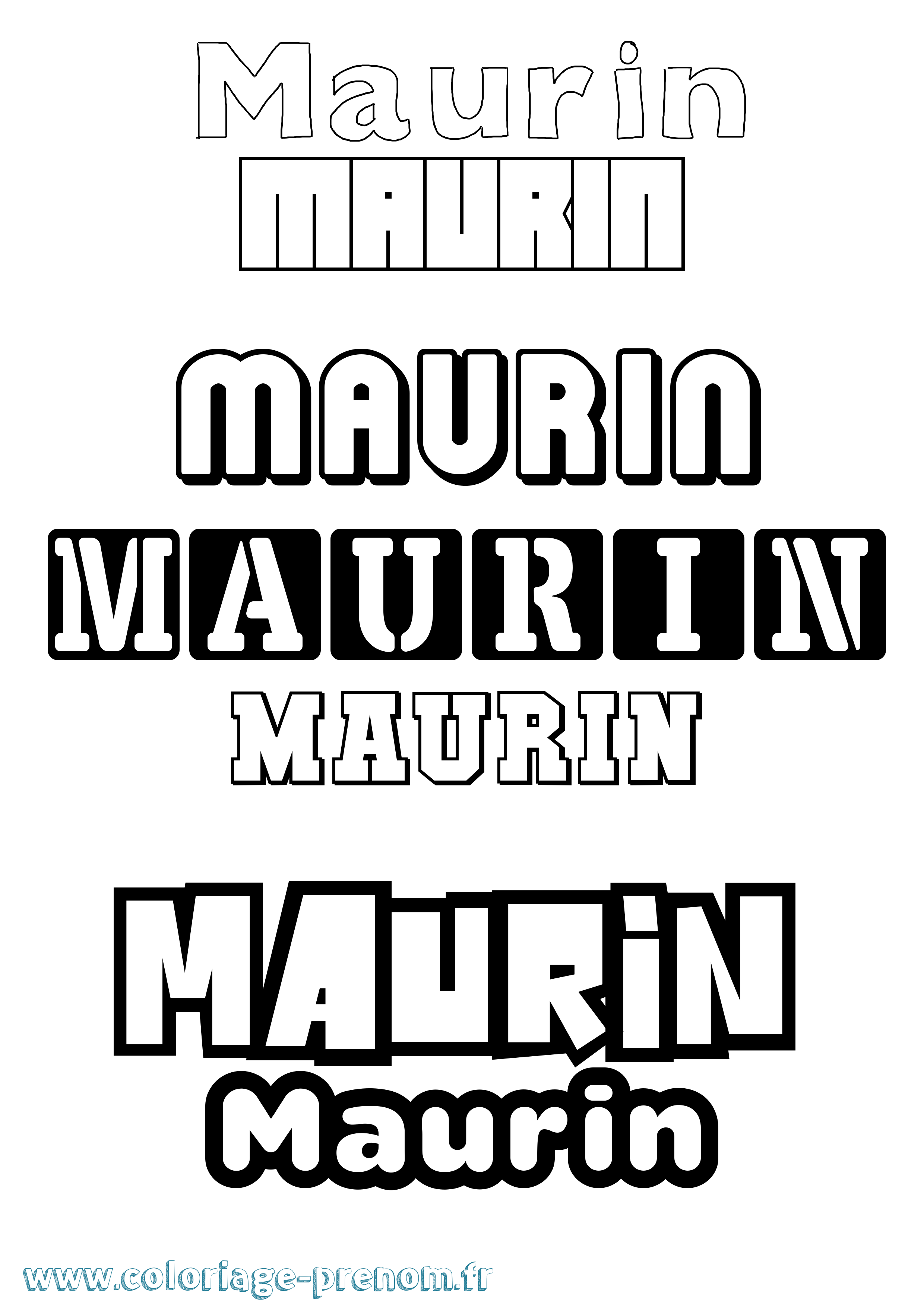 Coloriage Maurin Simple Coloriage prénom Maurin Simple