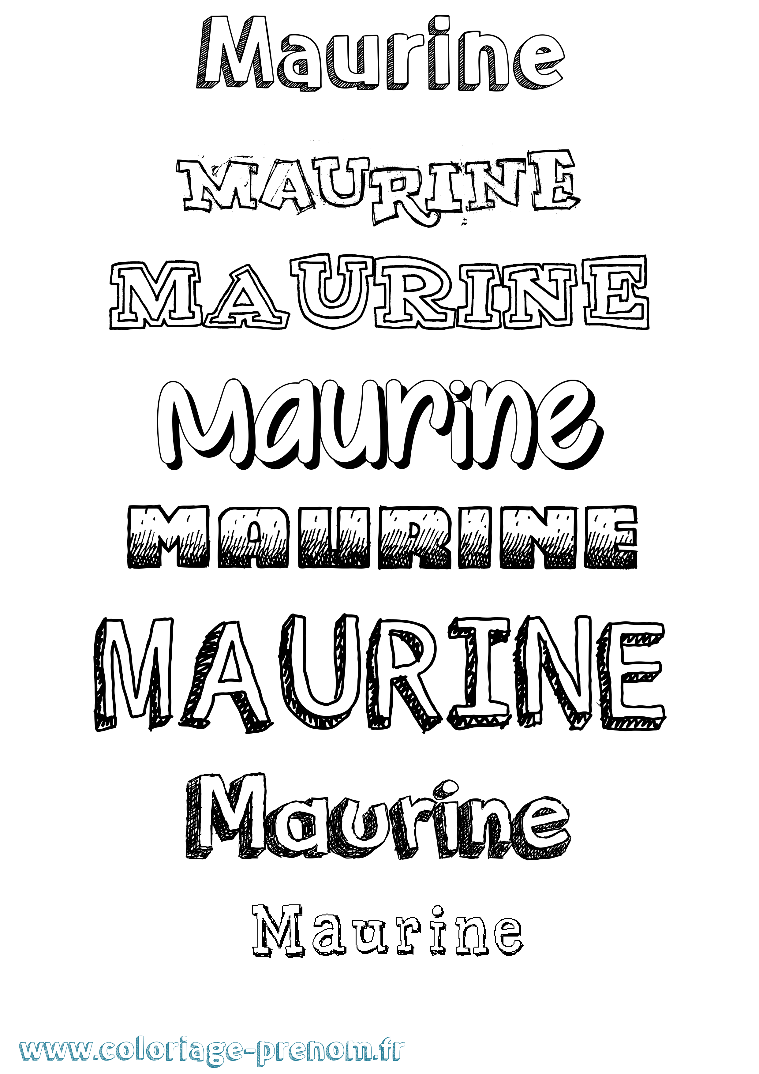 Coloriage prénom Maurine Dessiné