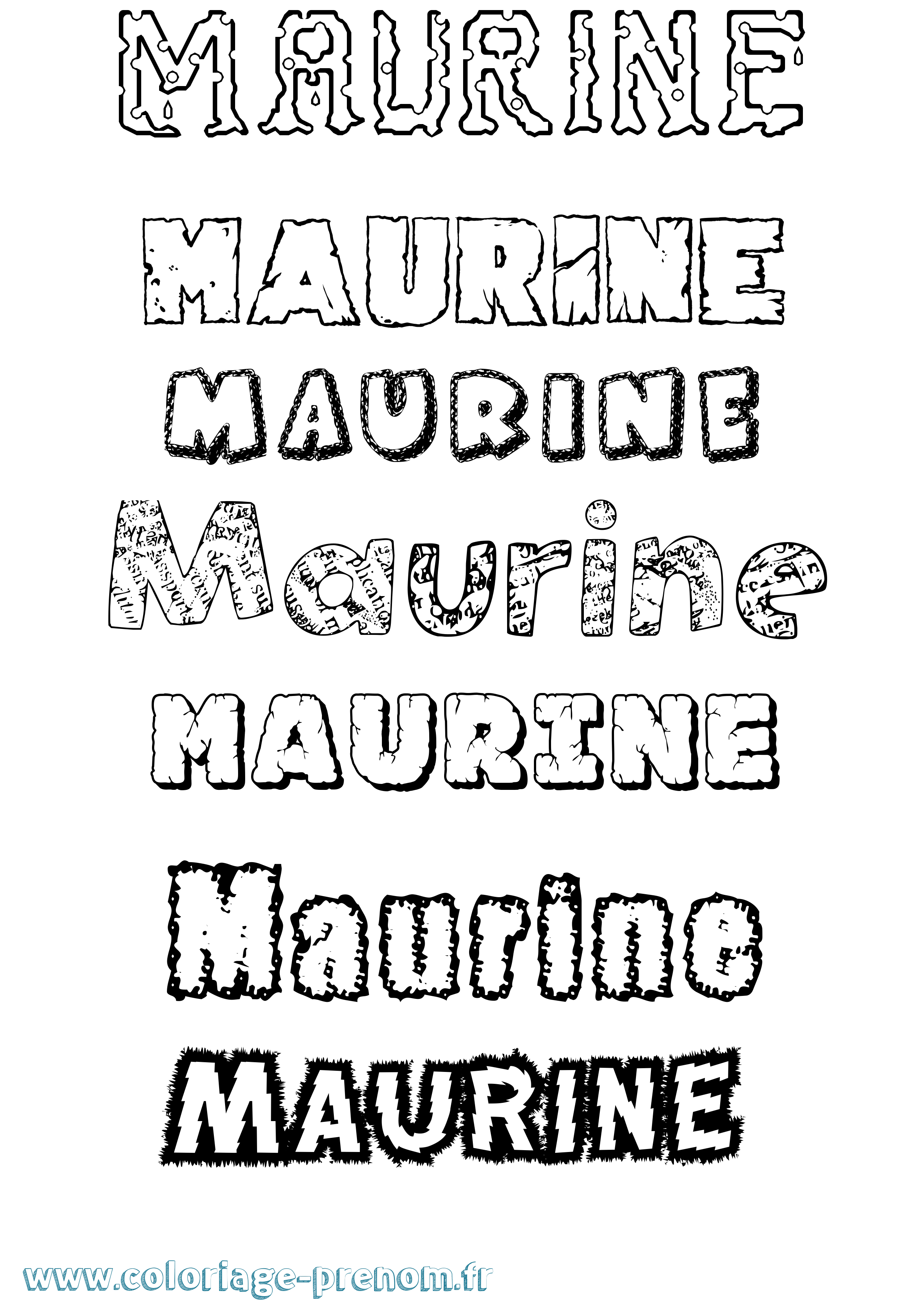 Coloriage prénom Maurine Destructuré