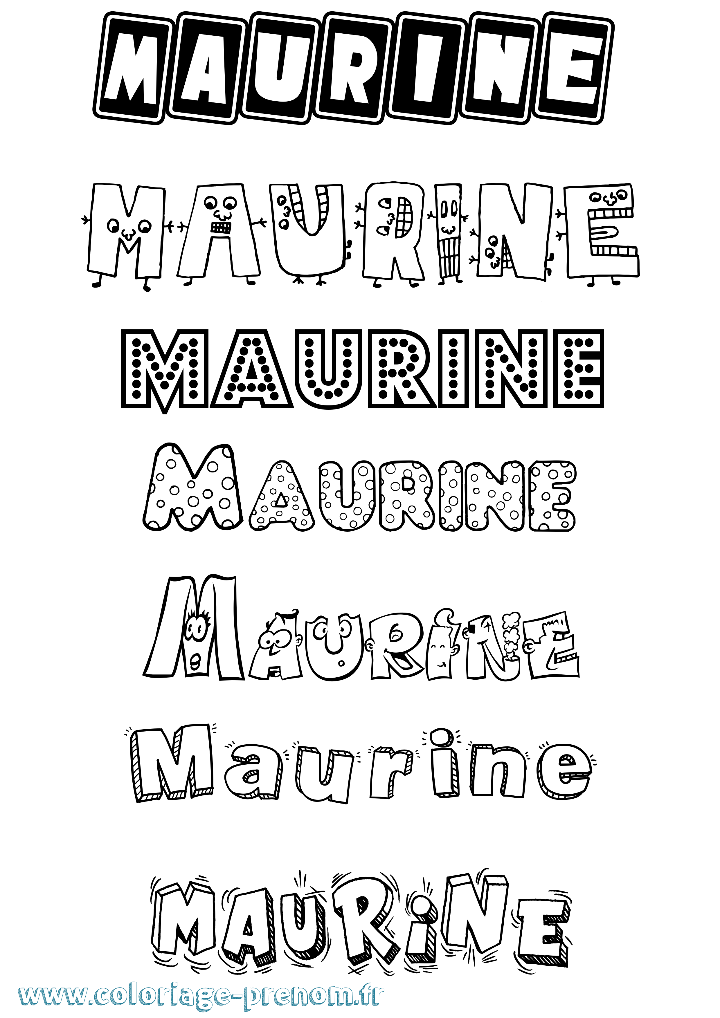 Coloriage prénom Maurine Fun