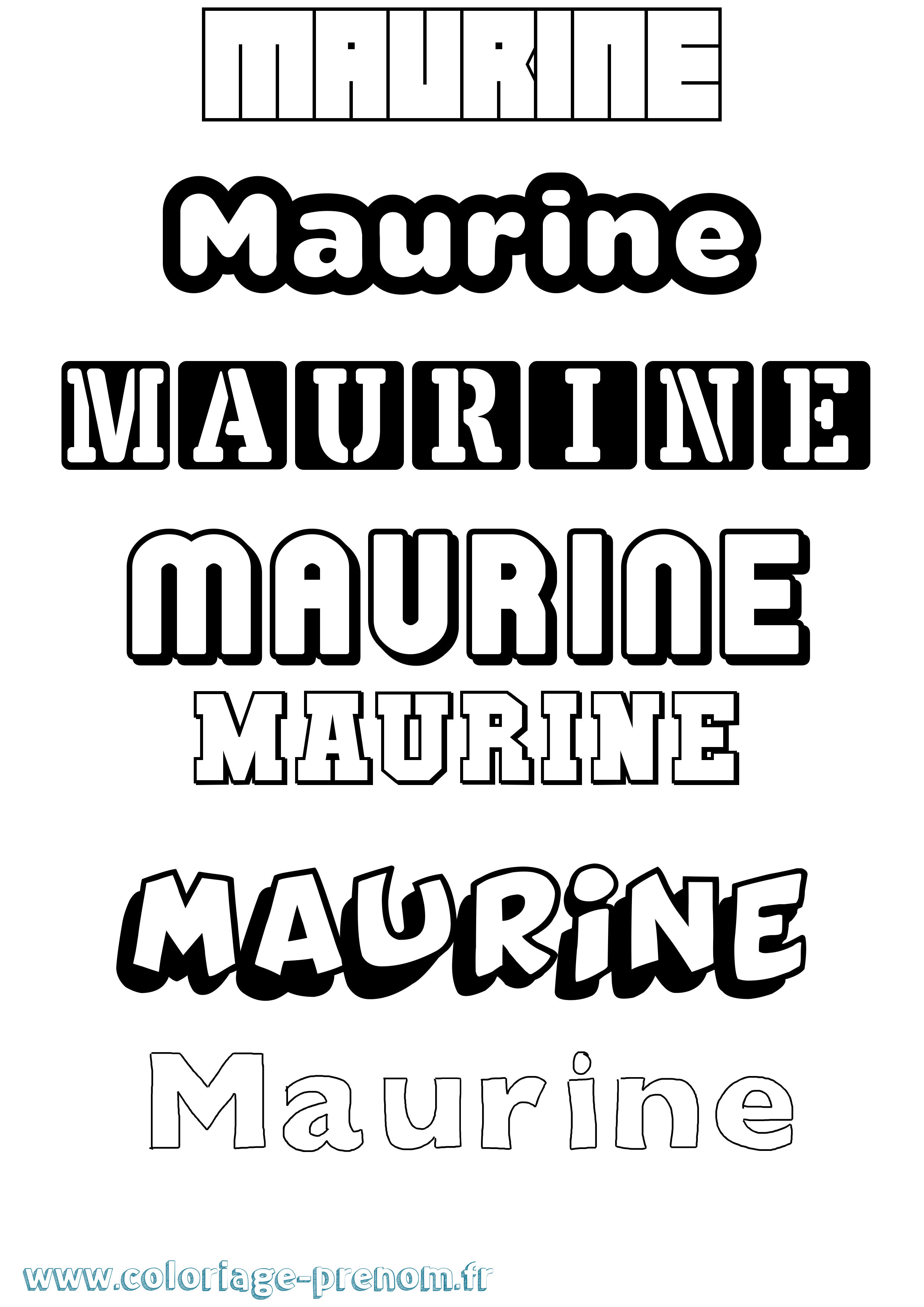 Coloriage prénom Maurine Simple