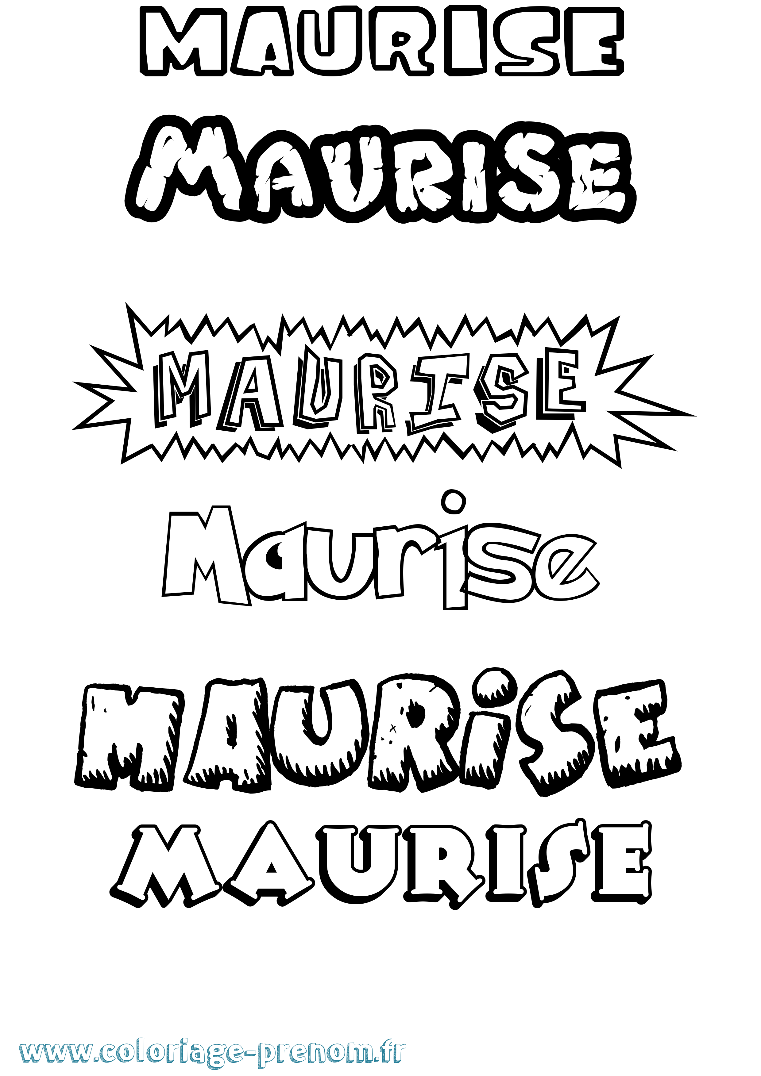 Coloriage prénom Maurise Dessin Animé
