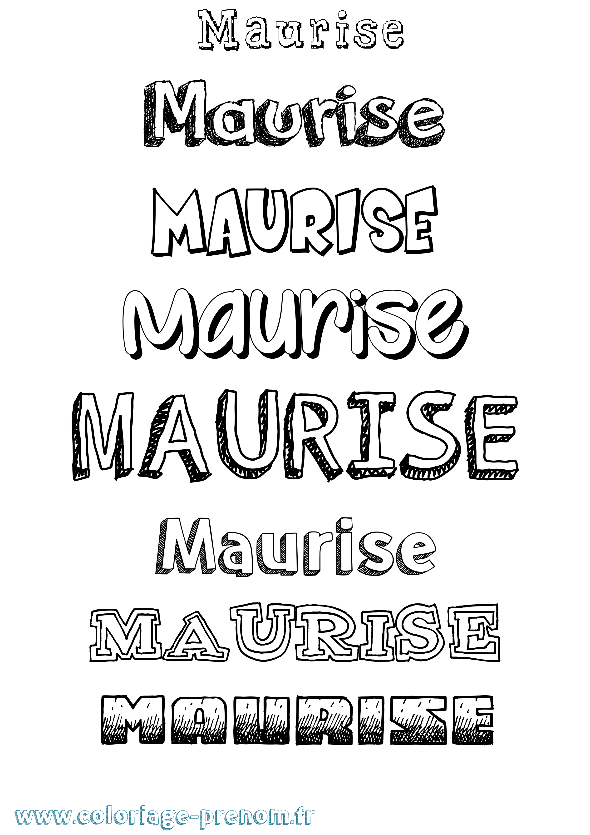 Coloriage prénom Maurise Dessiné