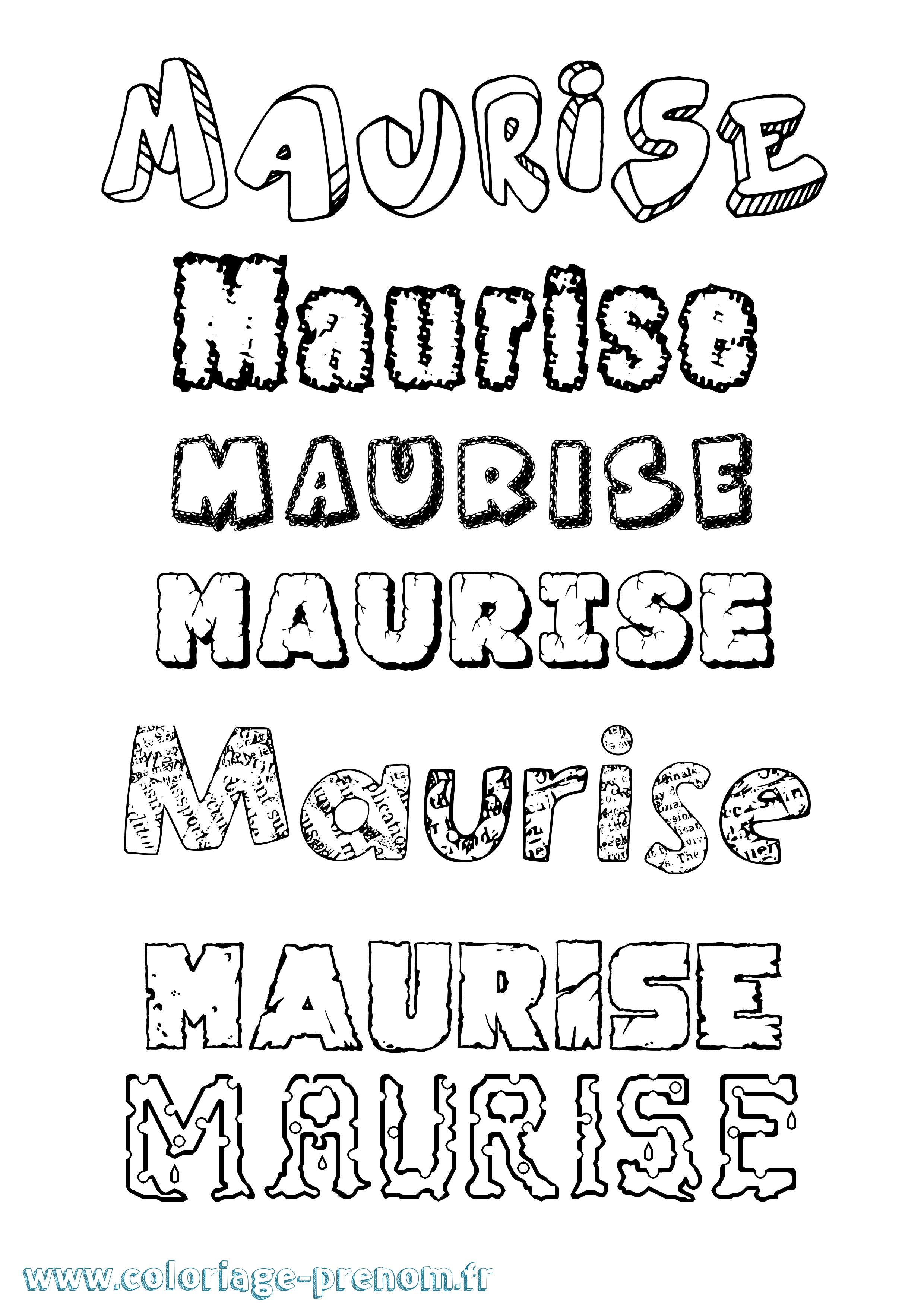 Coloriage prénom Maurise Destructuré