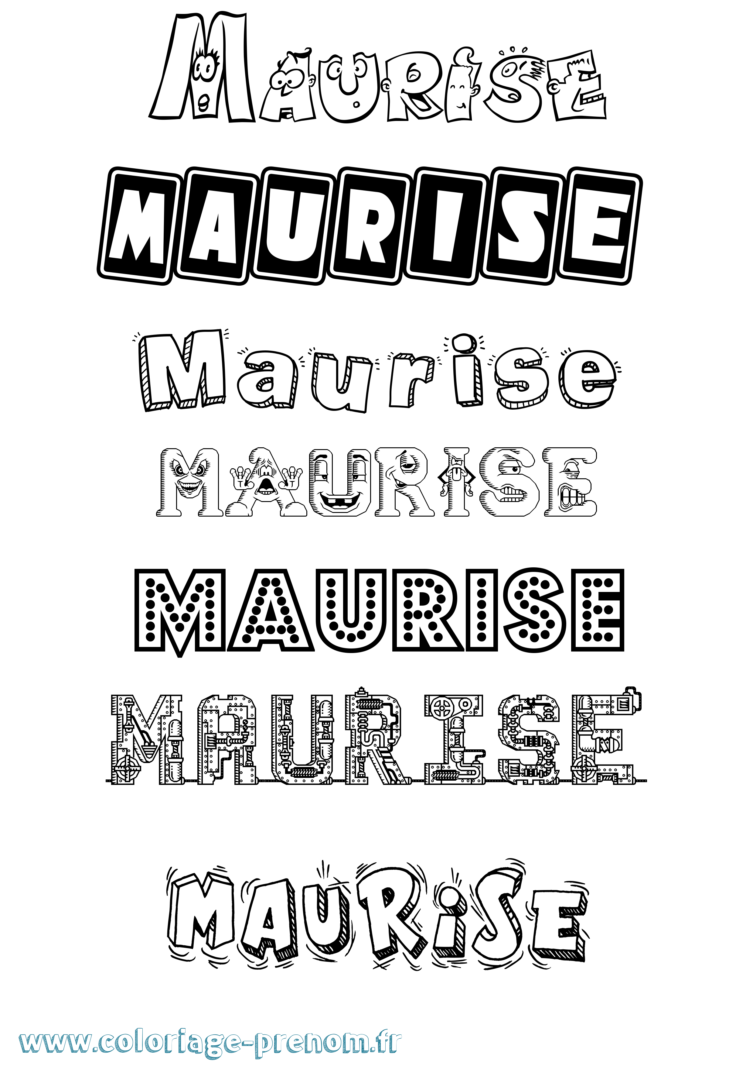Coloriage prénom Maurise Fun