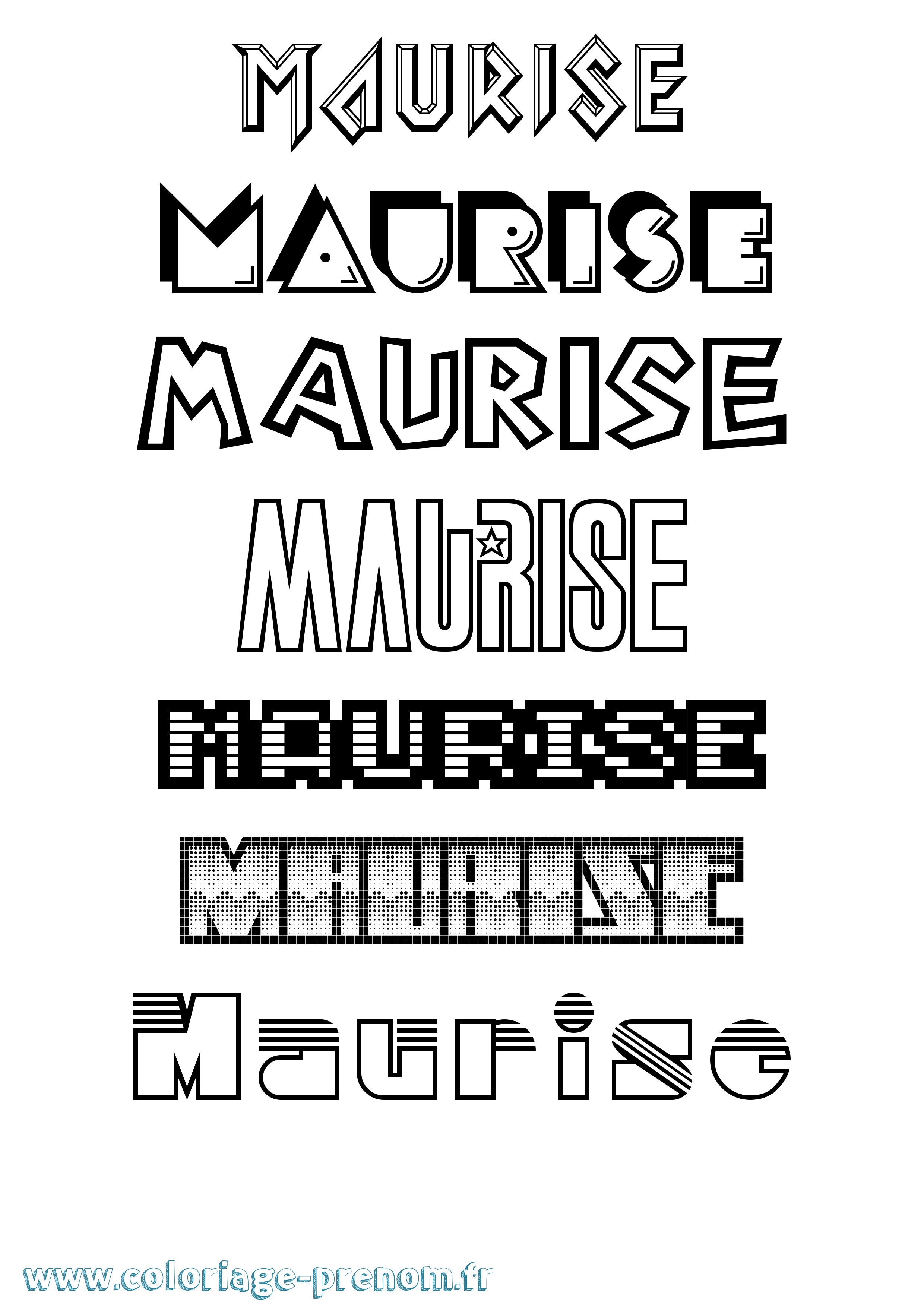 Coloriage prénom Maurise Jeux Vidéos
