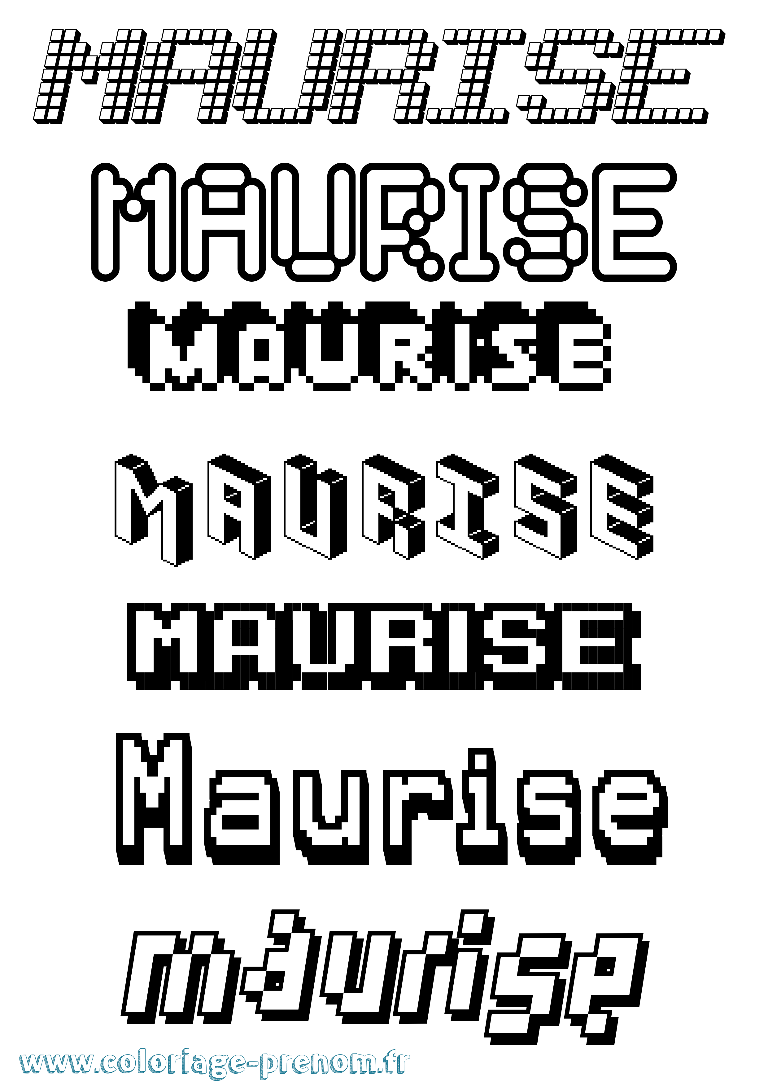 Coloriage prénom Maurise Pixel