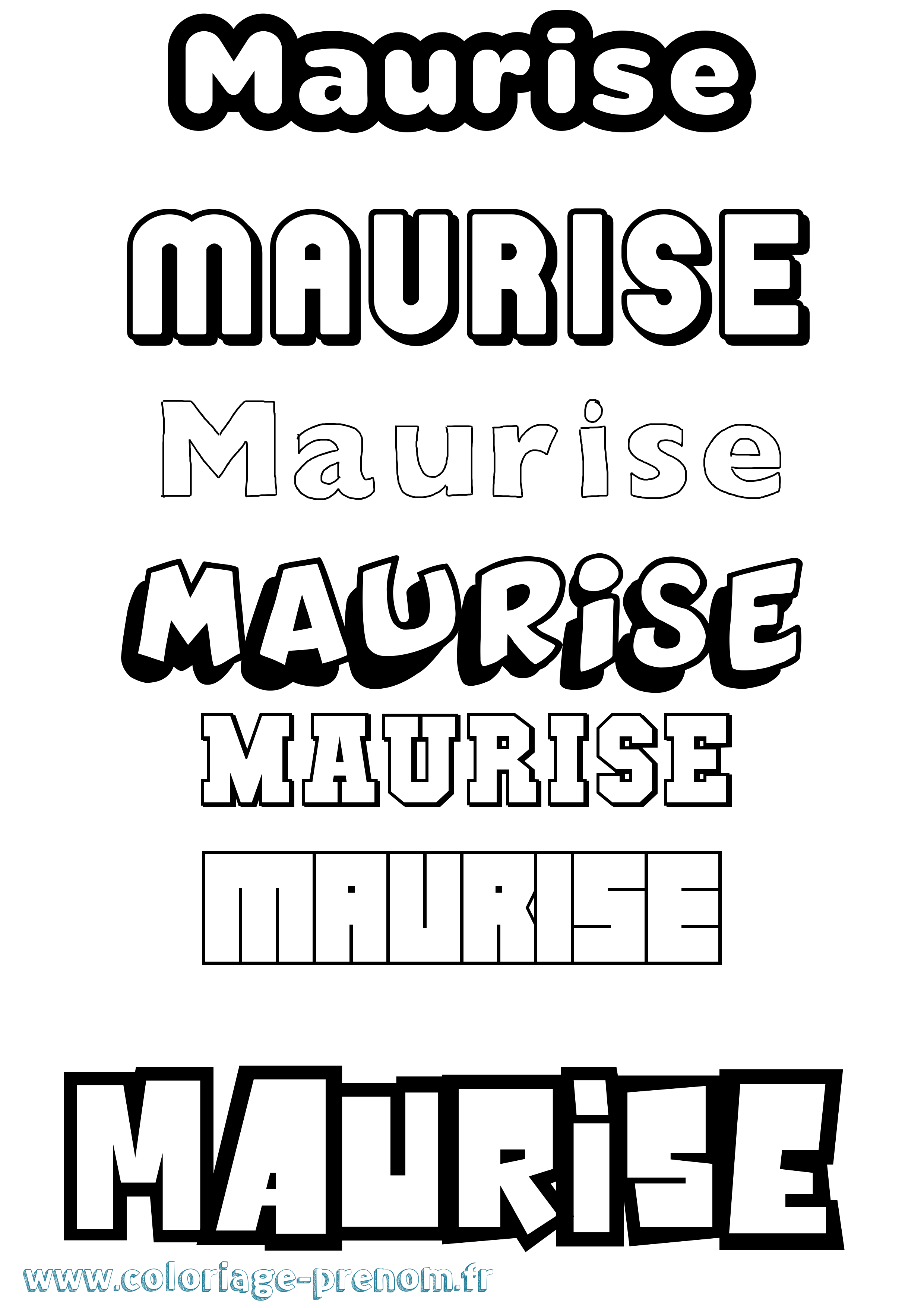 Coloriage prénom Maurise Simple