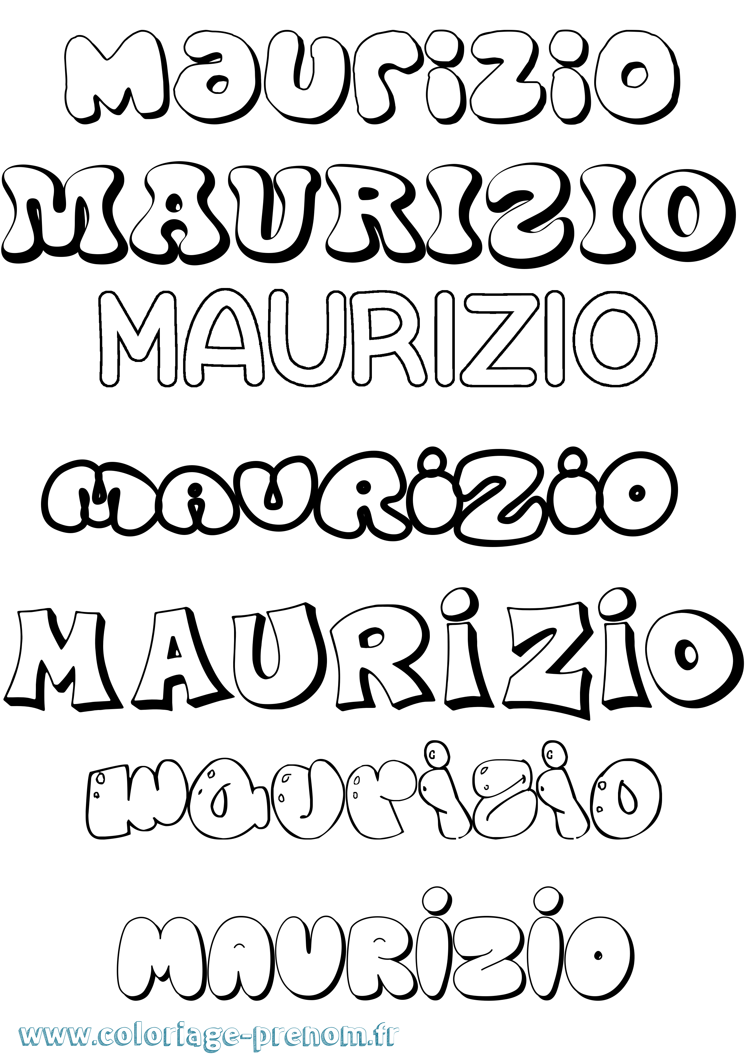 Coloriage prénom Maurizio Bubble