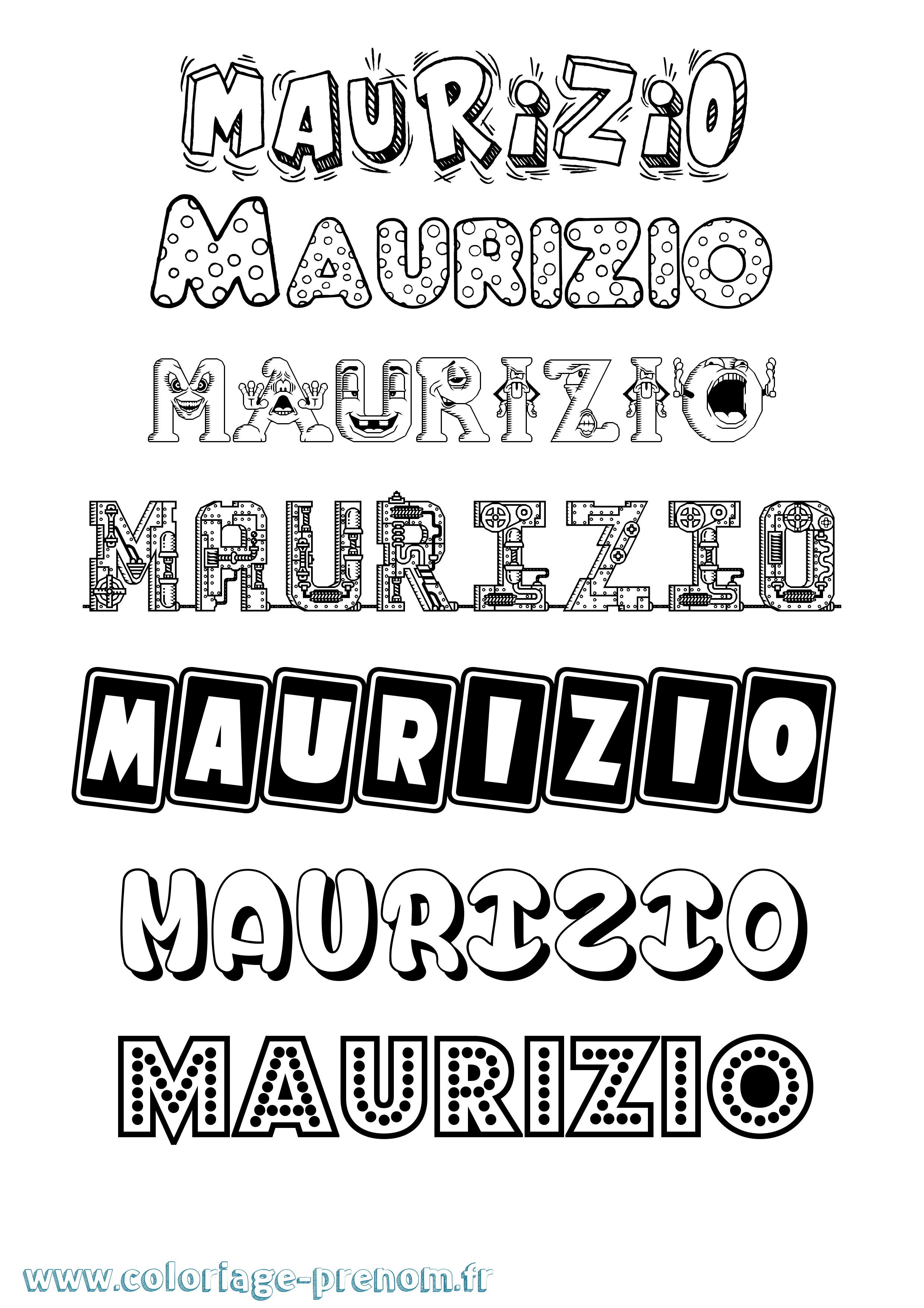 Coloriage prénom Maurizio Fun
