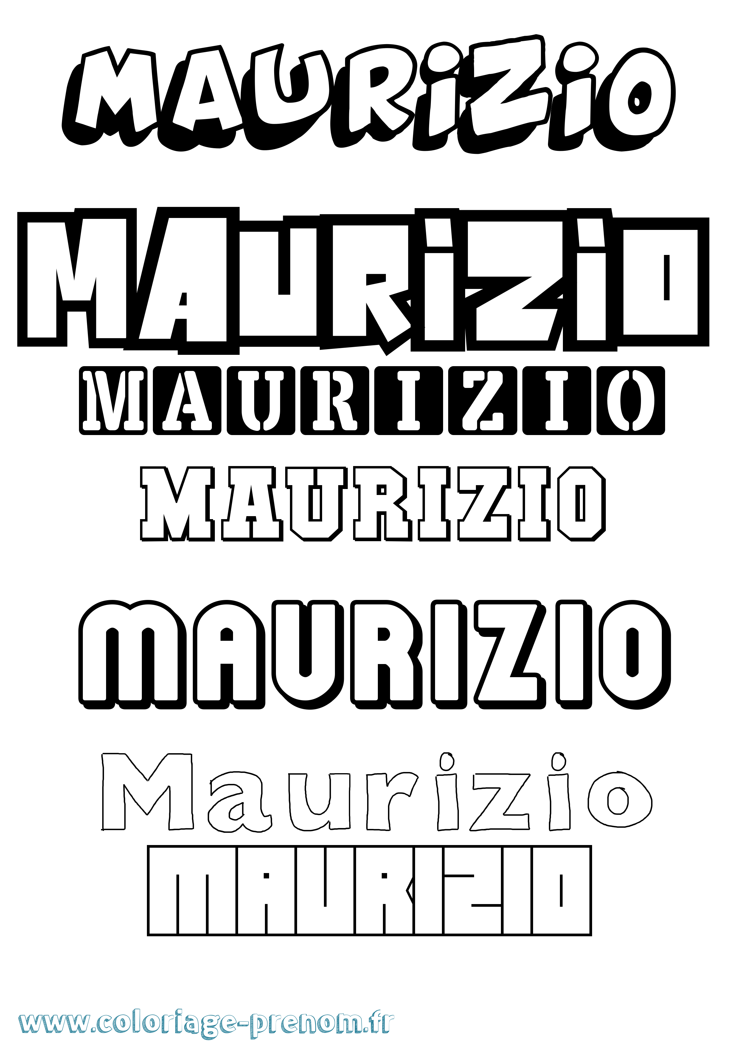 Coloriage prénom Maurizio Simple
