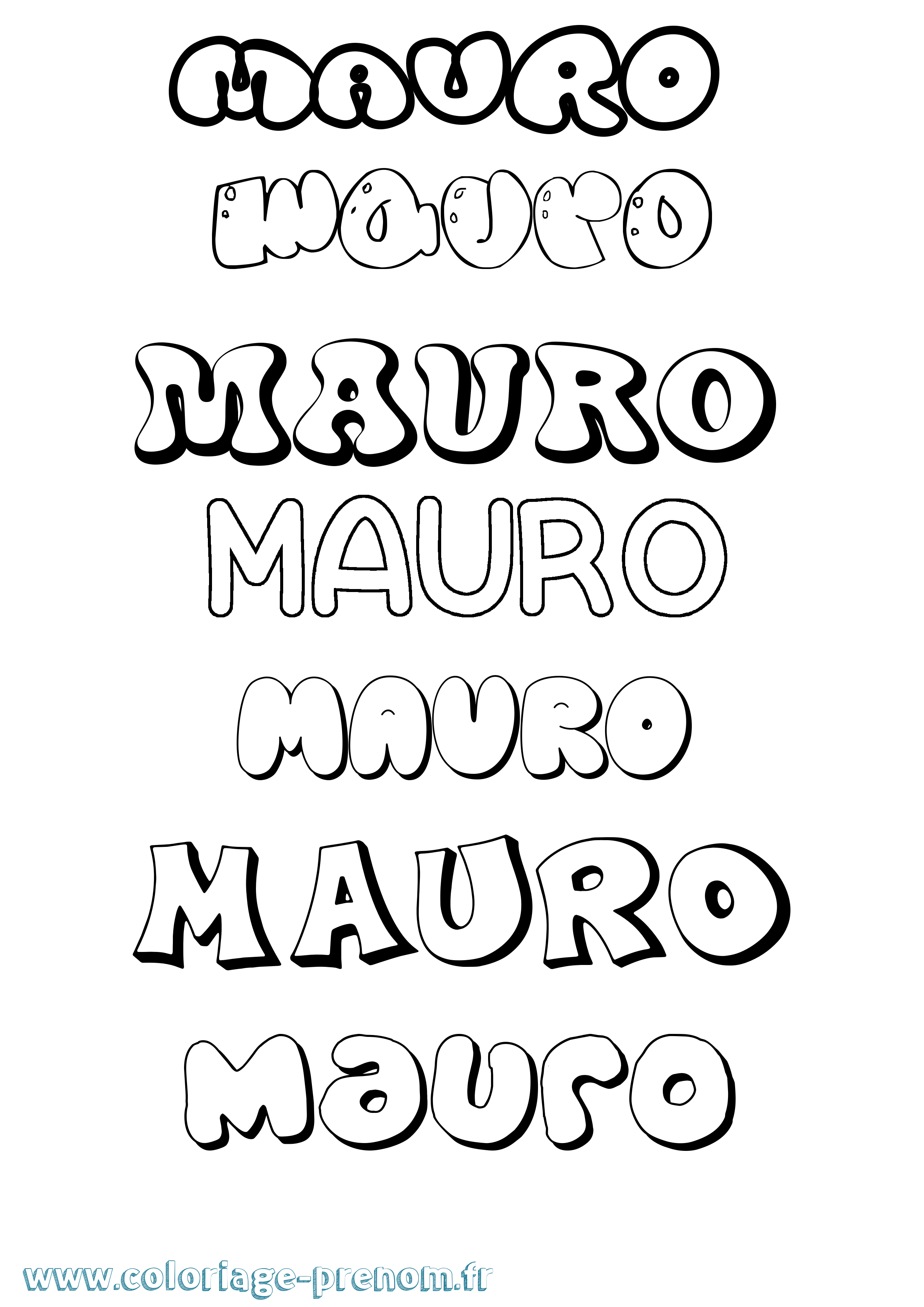 Coloriage prénom Mauro Bubble