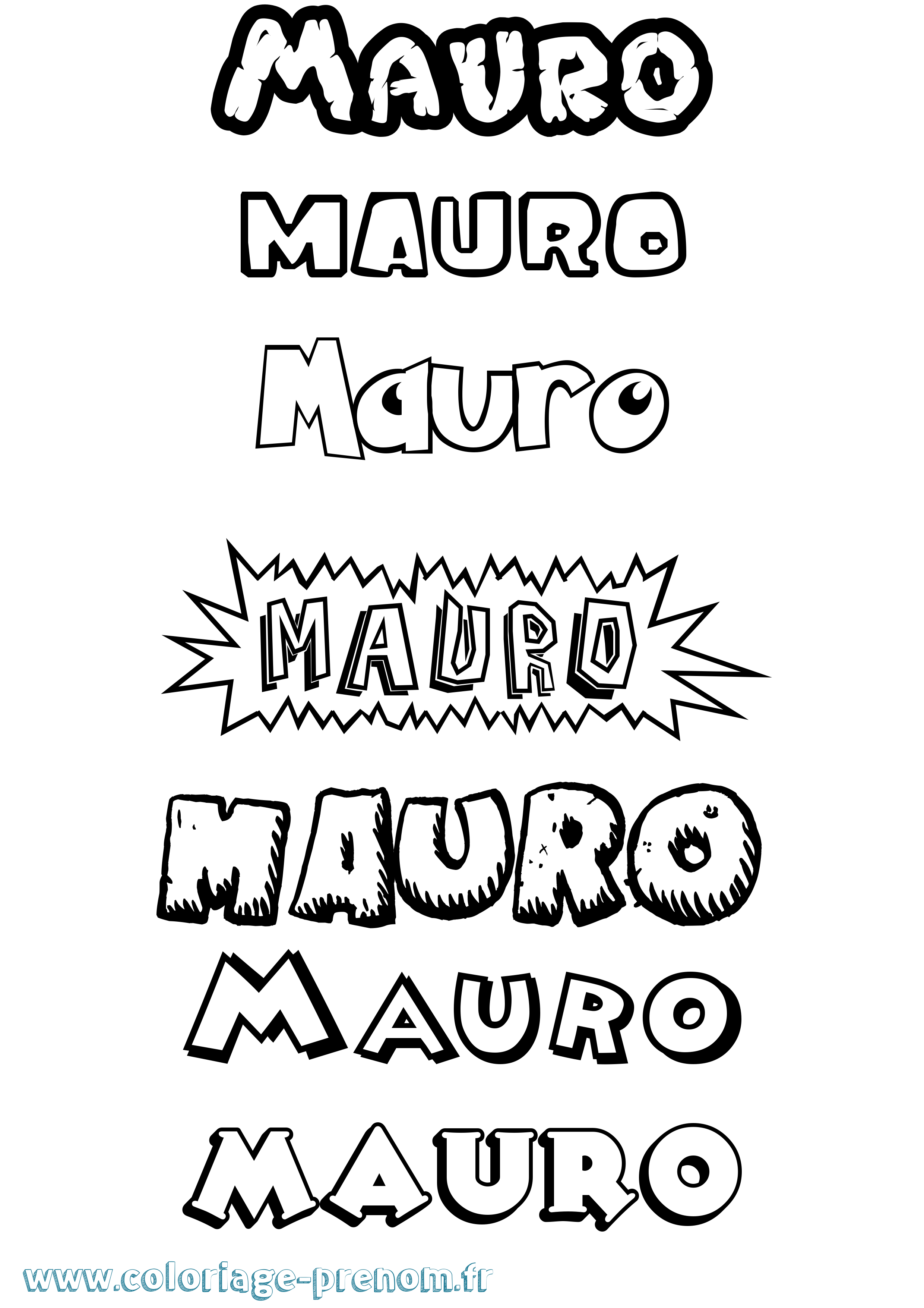 Coloriage prénom Mauro Dessin Animé