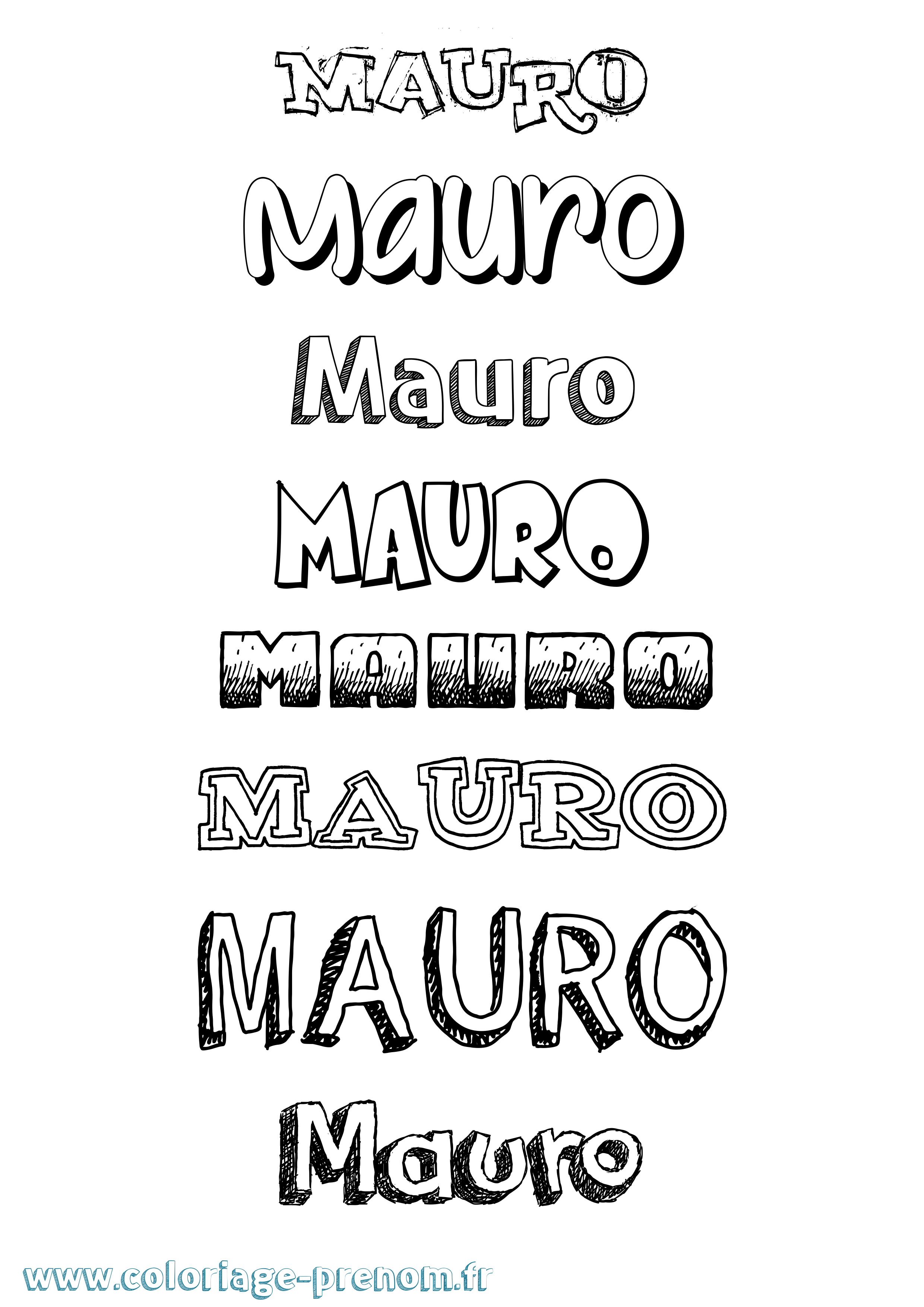 Coloriage prénom Mauro Dessiné