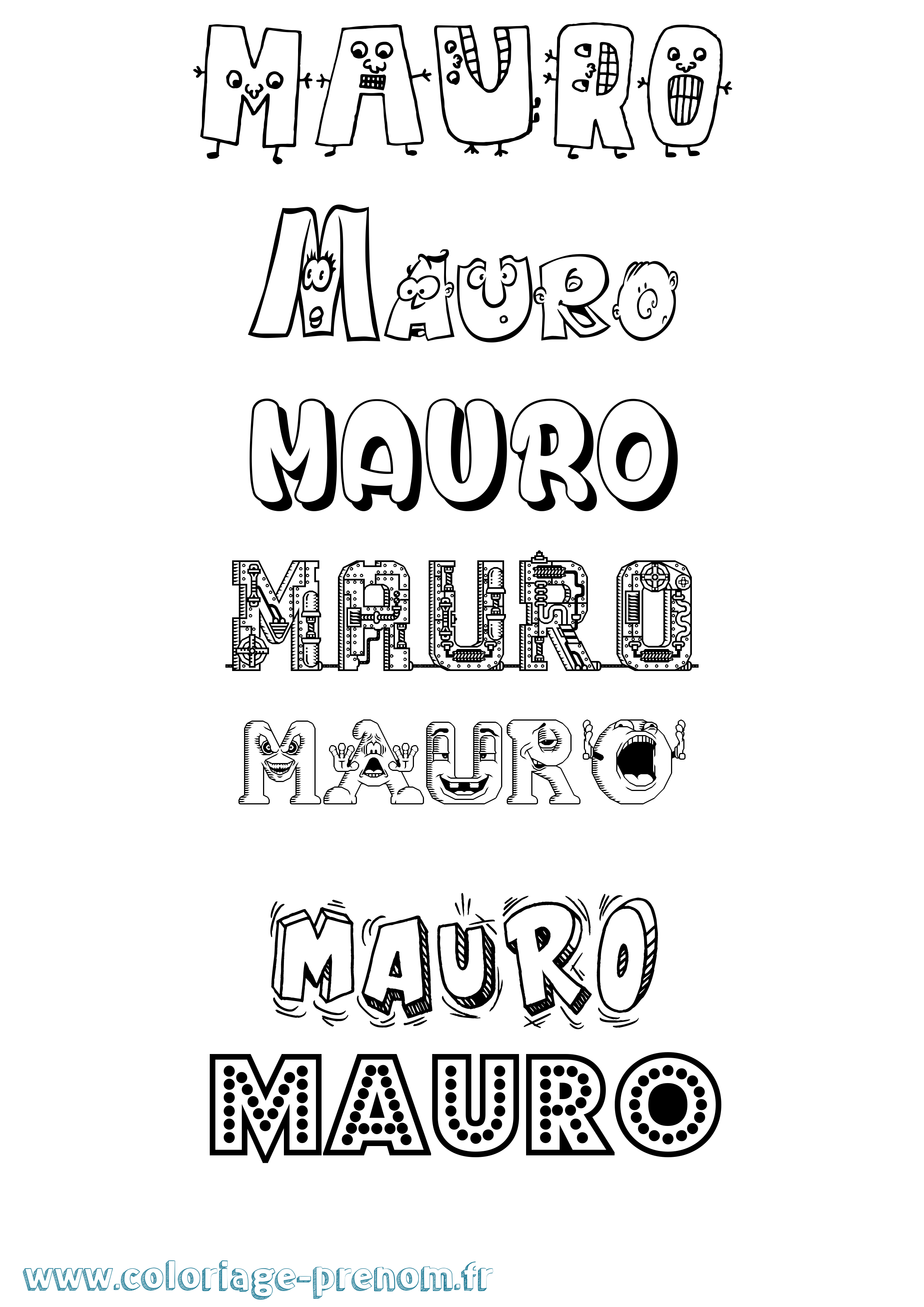 Coloriage prénom Mauro Fun