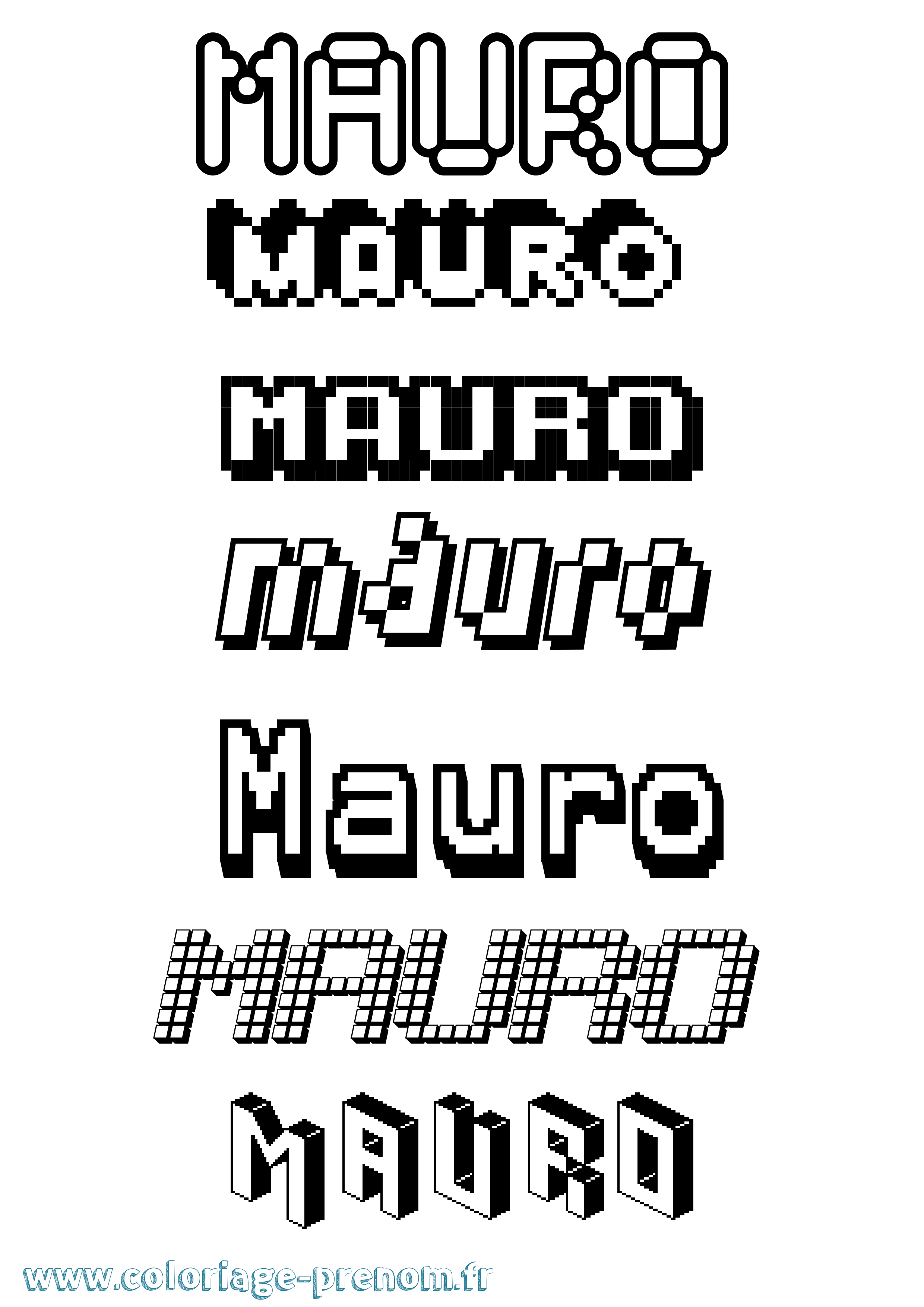 Coloriage prénom Mauro Pixel
