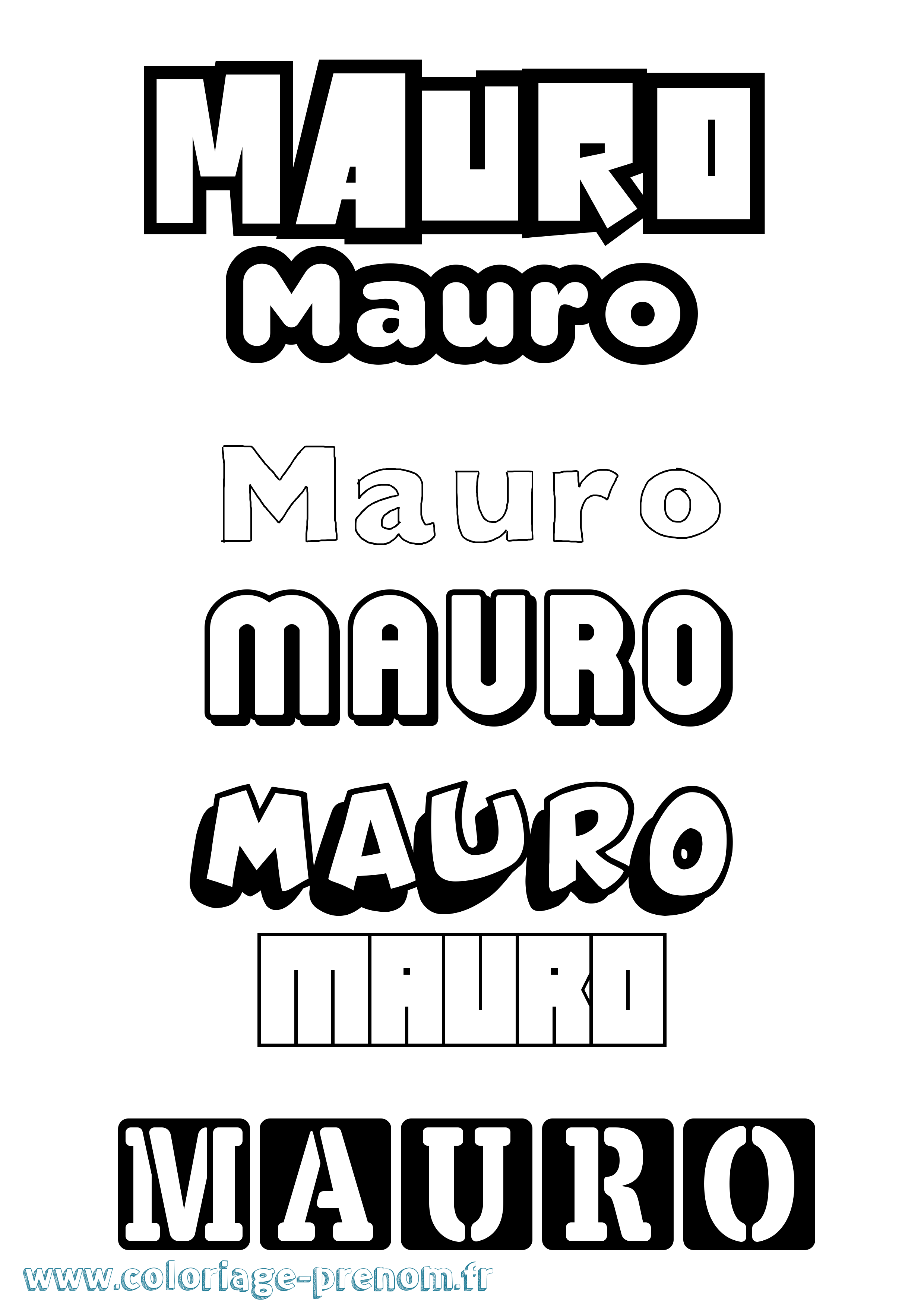 Coloriage prénom Mauro Simple