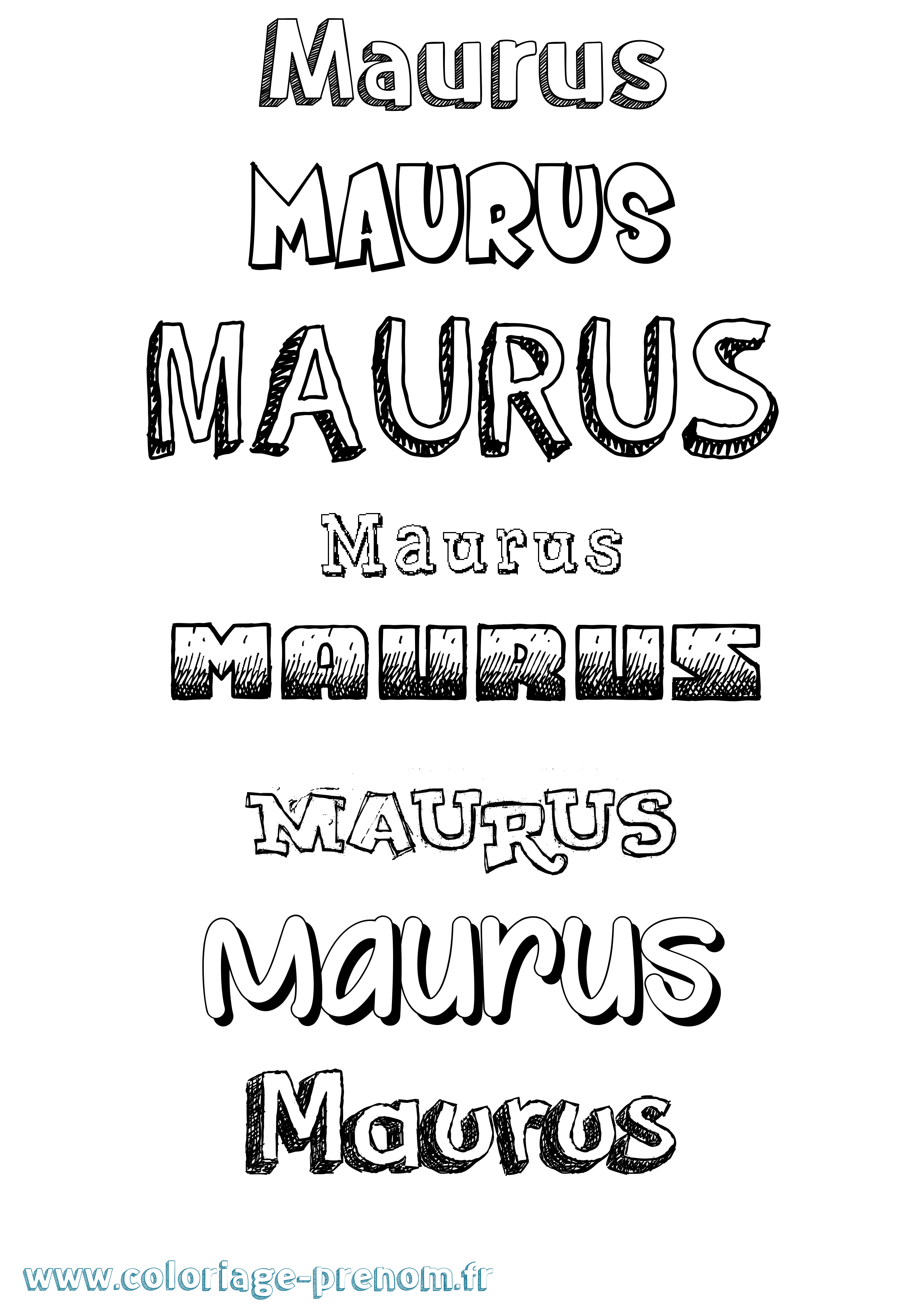 Coloriage prénom Maurus Dessiné