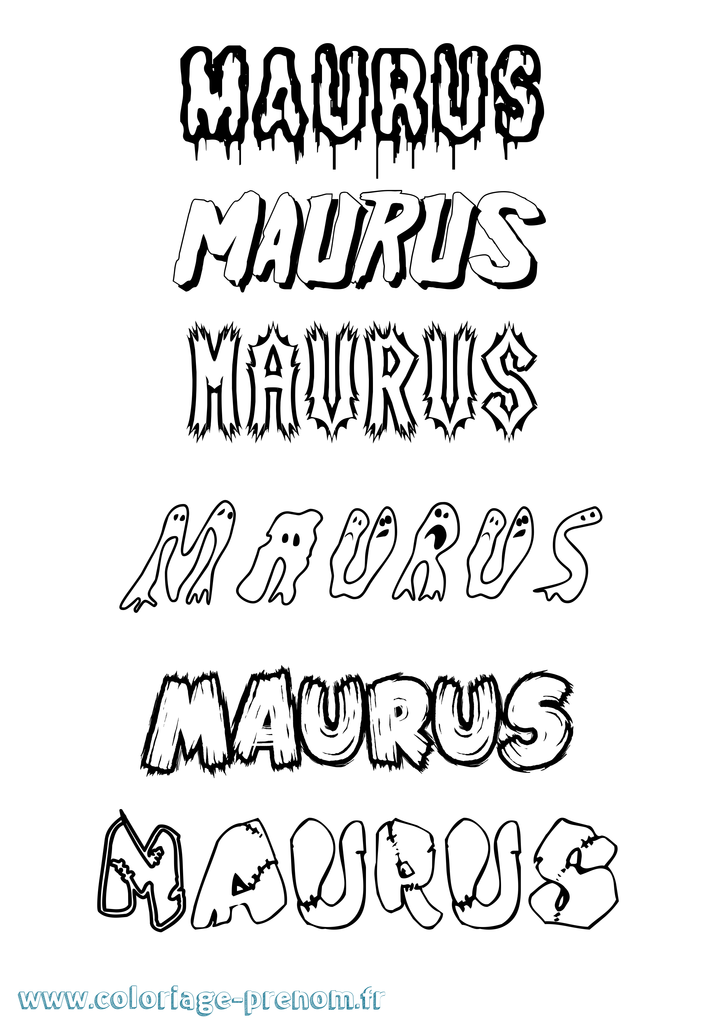 Coloriage prénom Maurus Frisson