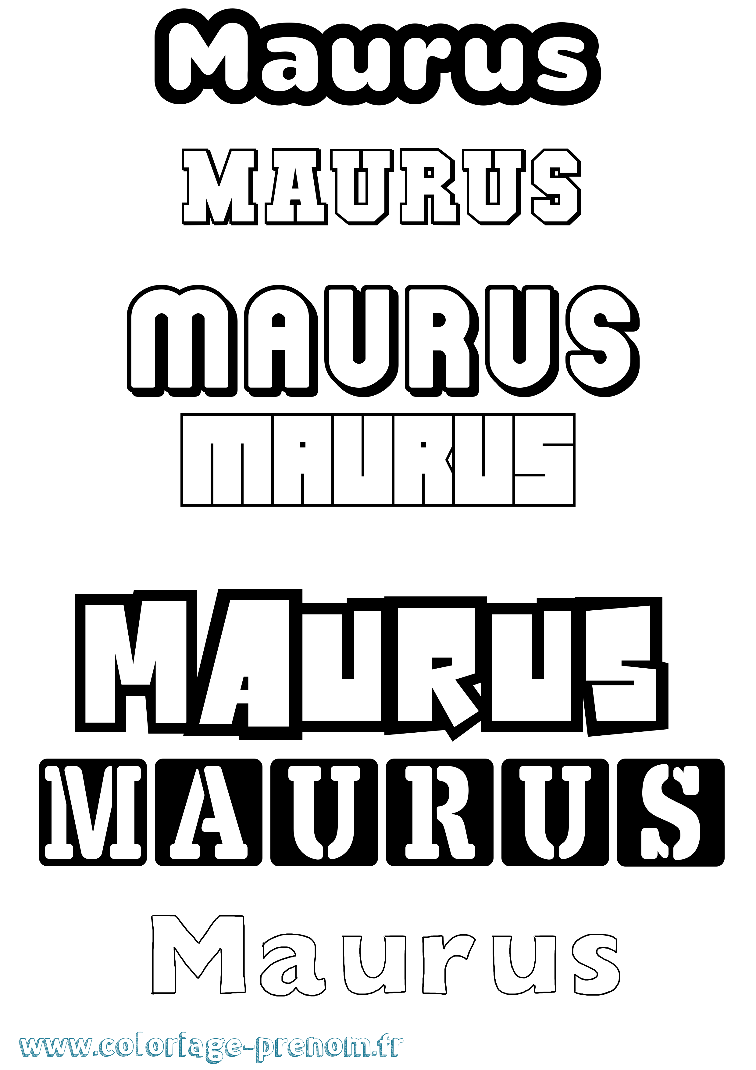 Coloriage prénom Maurus Simple