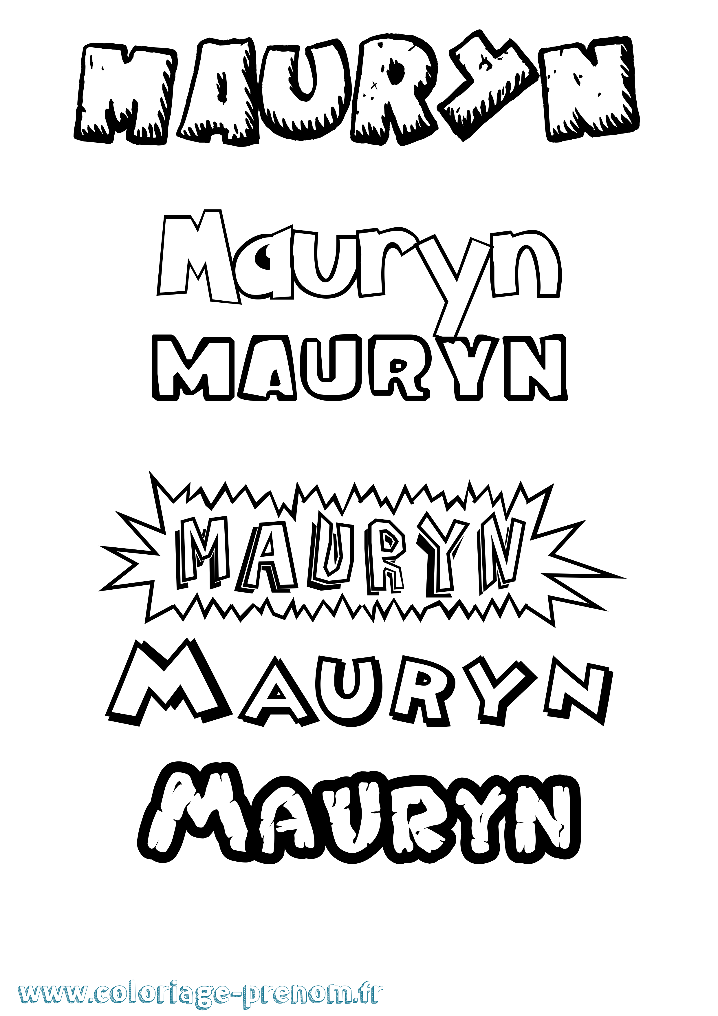 Coloriage prénom Mauryn Dessin Animé