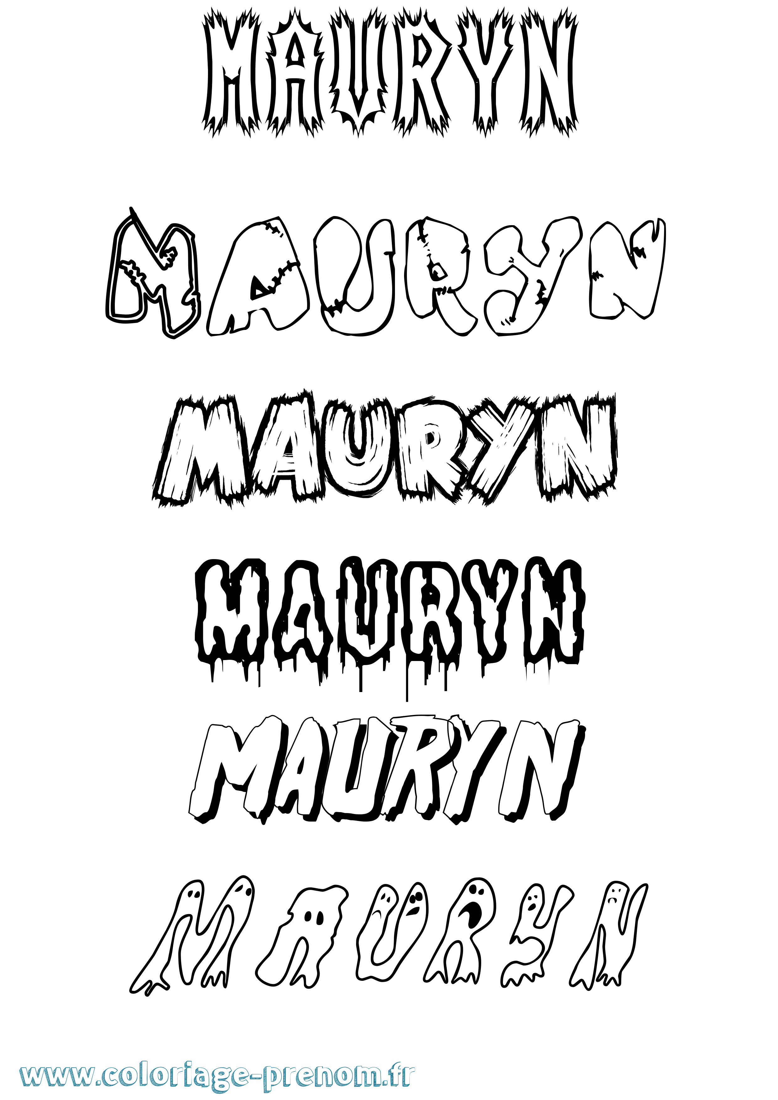Coloriage prénom Mauryn Frisson