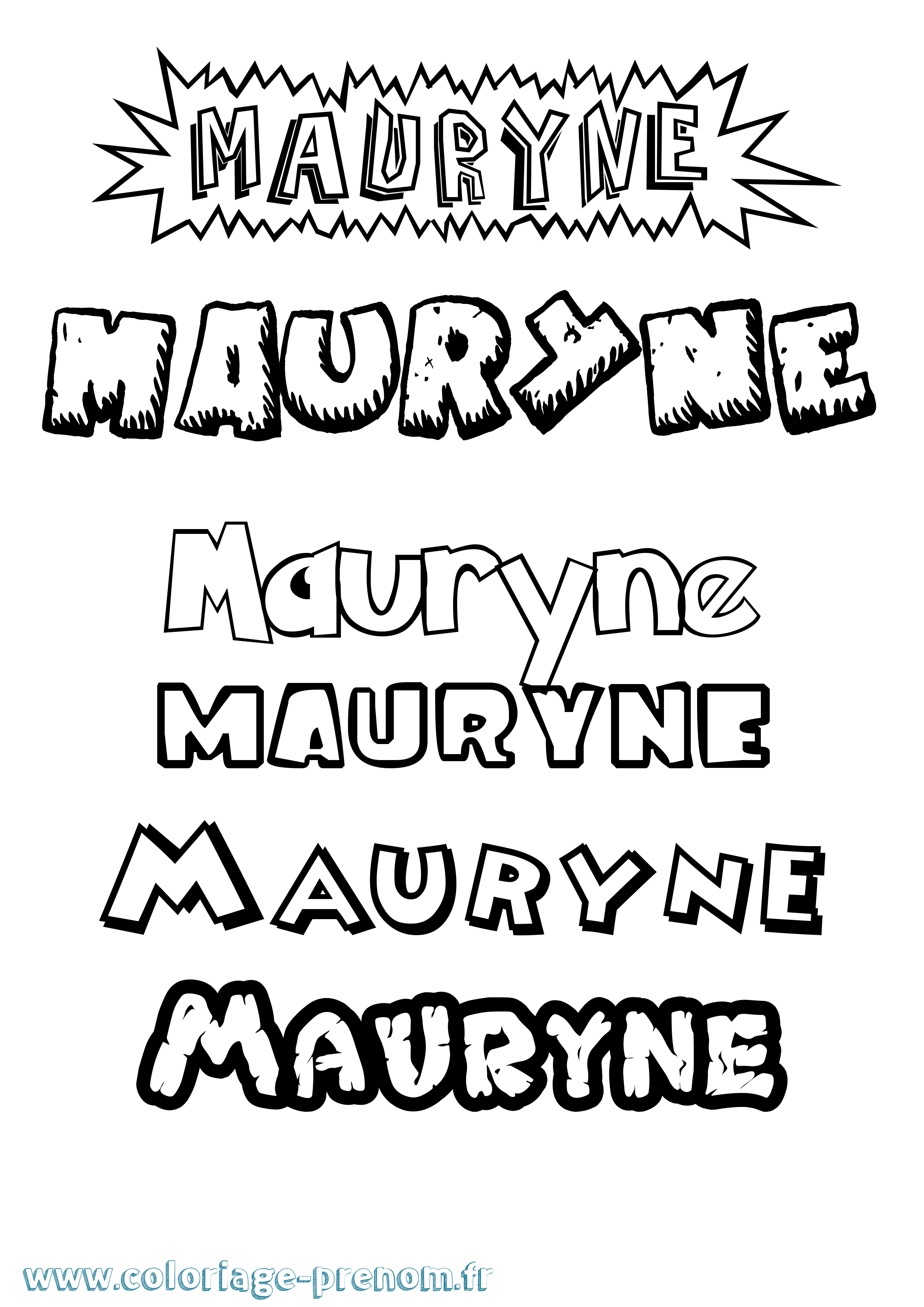Coloriage prénom Mauryne Dessin Animé