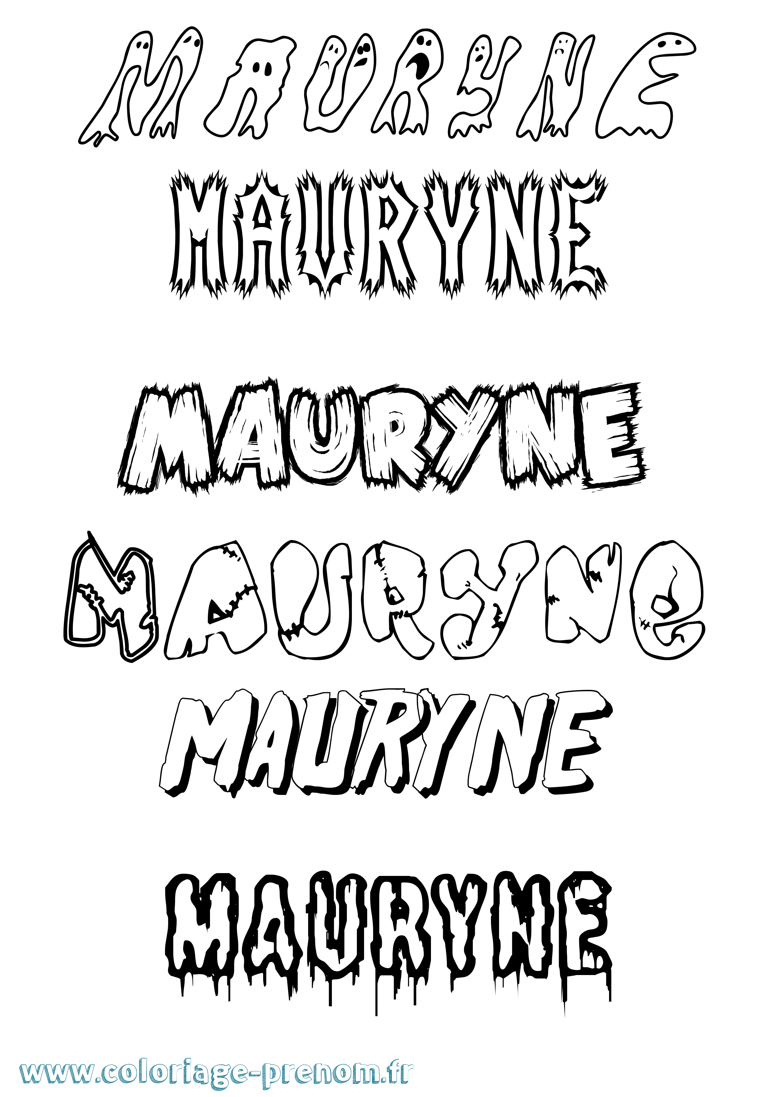 Coloriage prénom Mauryne Frisson