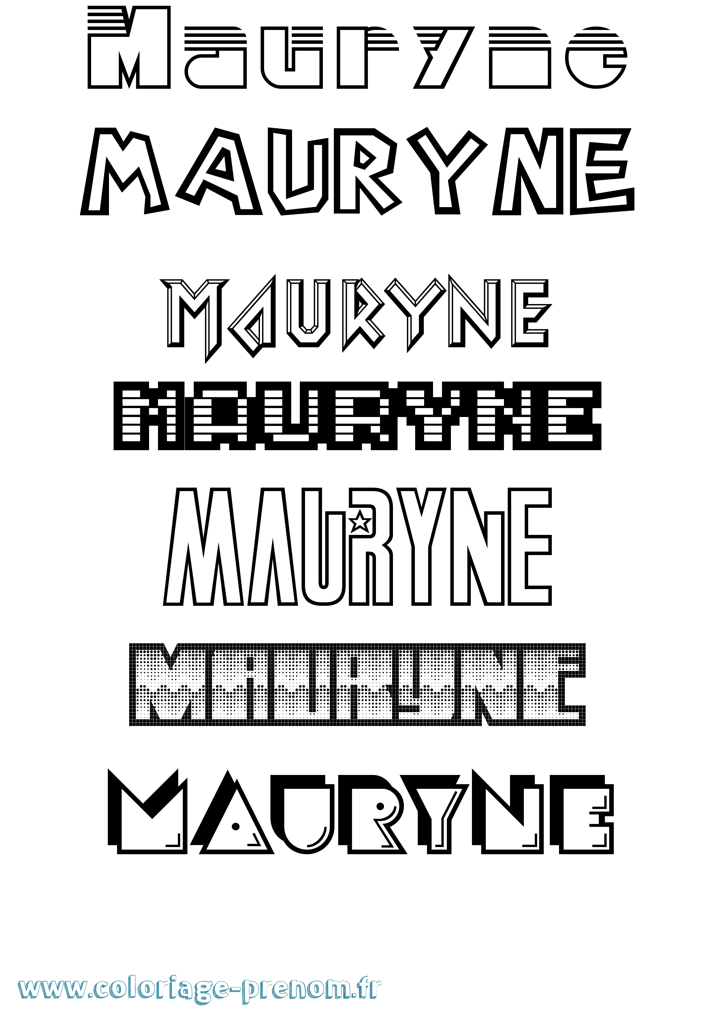 Coloriage prénom Mauryne Jeux Vidéos