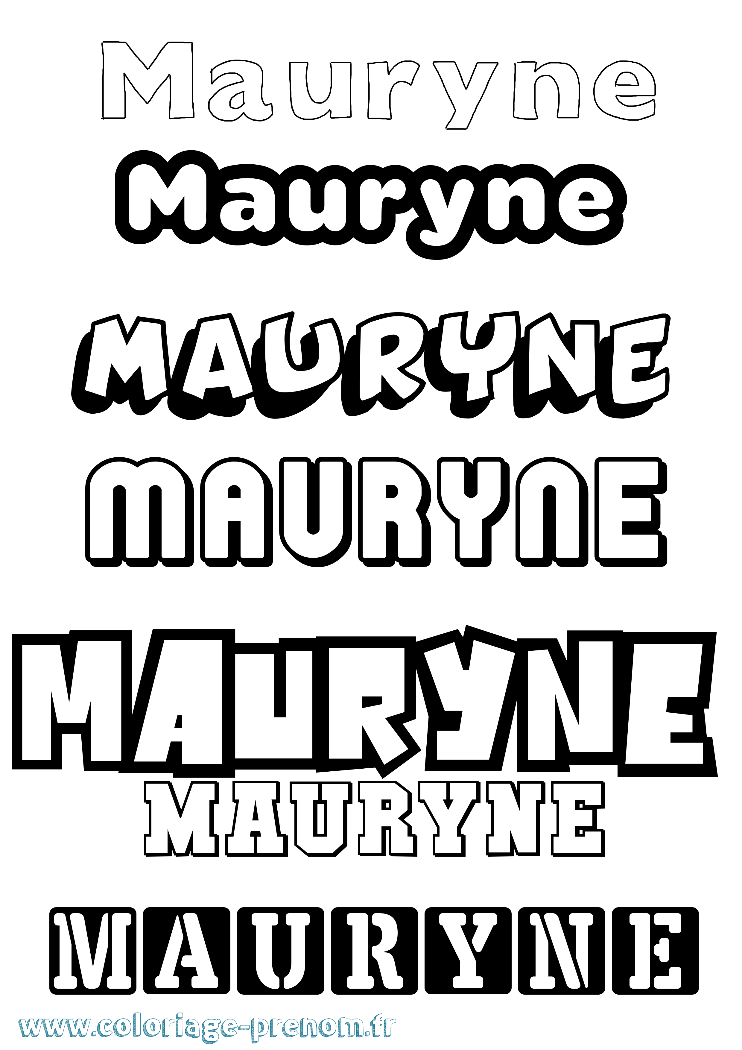 Coloriage prénom Mauryne Simple