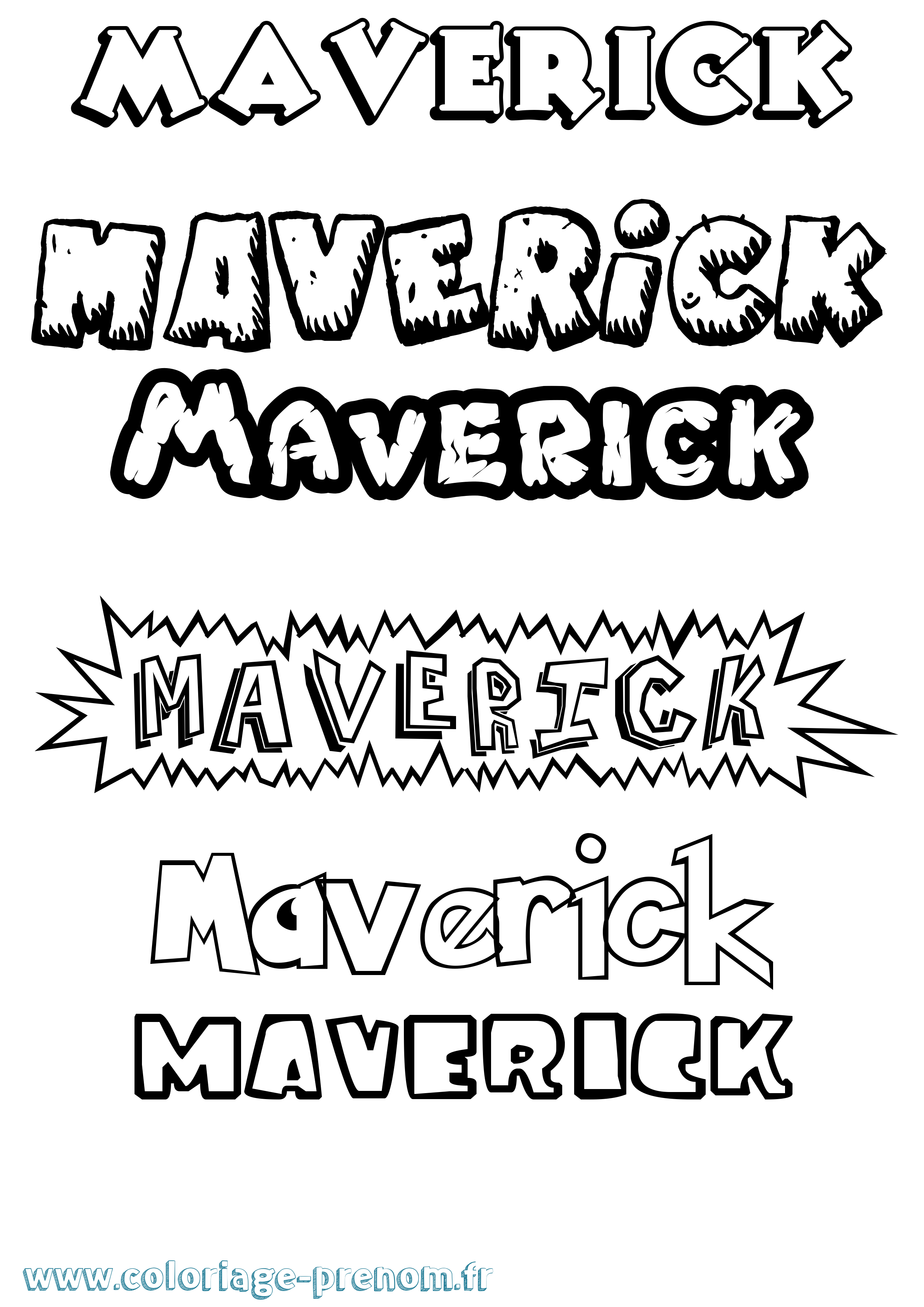 Coloriage prénom Maverick Dessin Animé