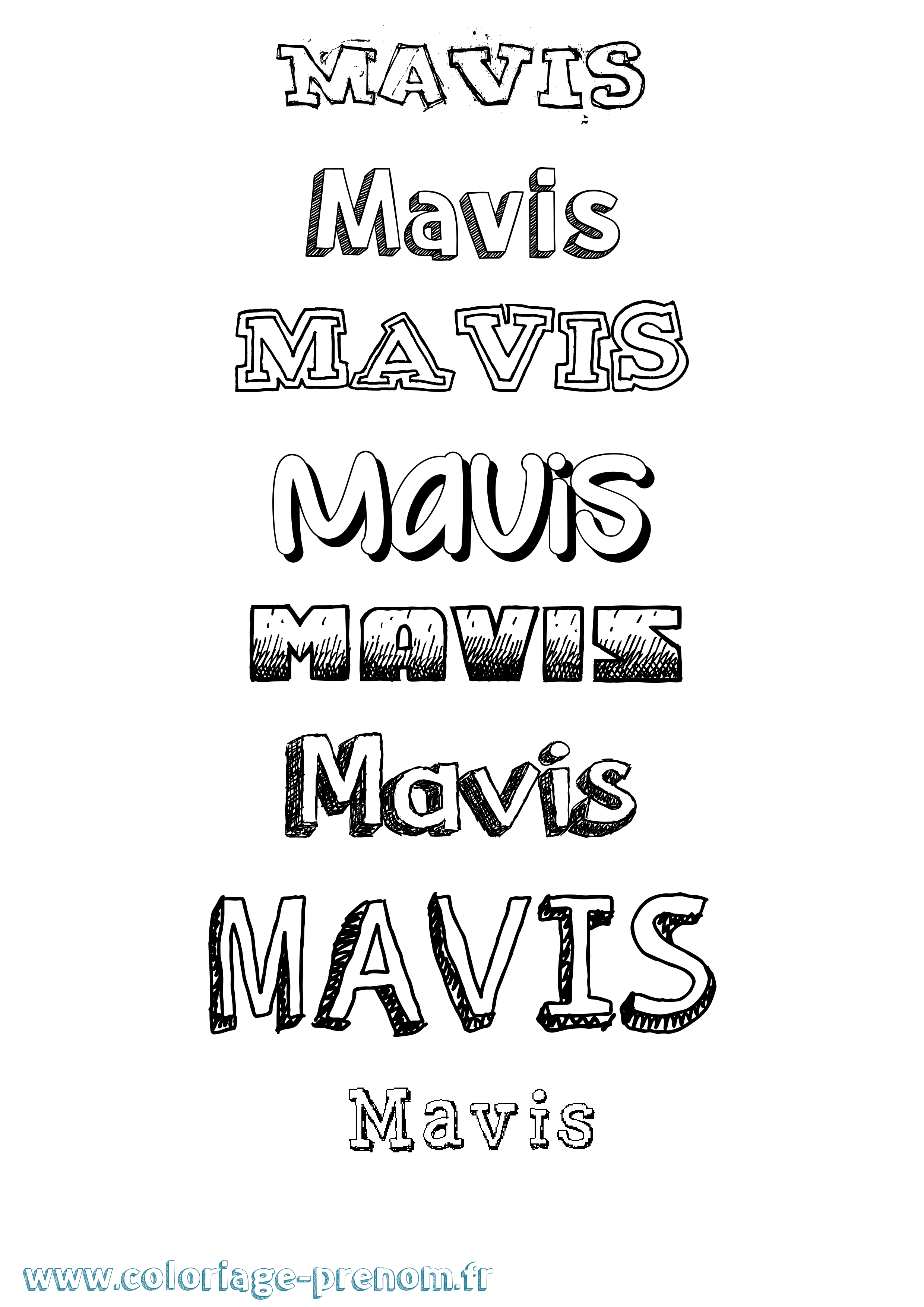 Coloriage prénom Mavis Dessiné