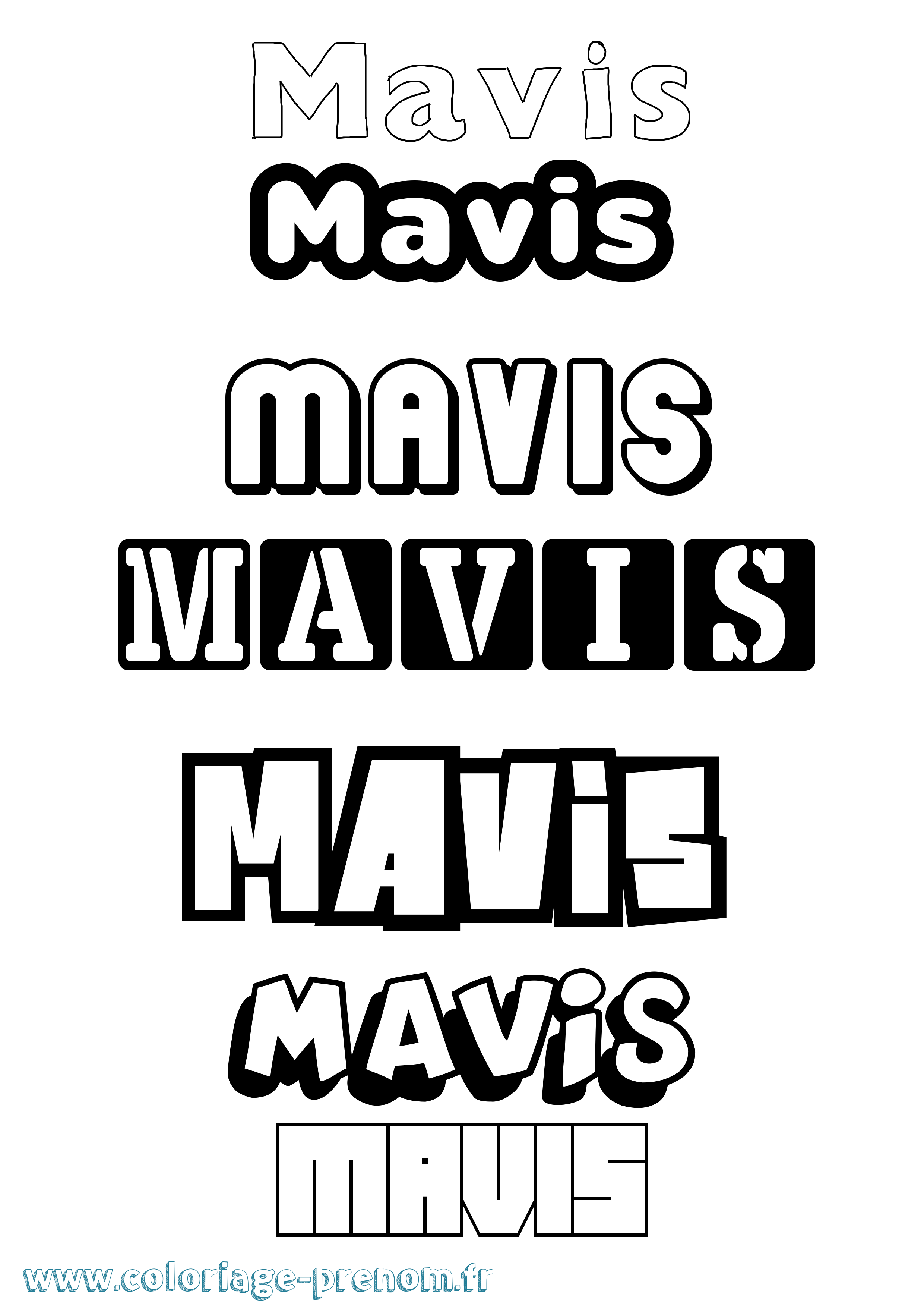 Coloriage prénom Mavis Simple