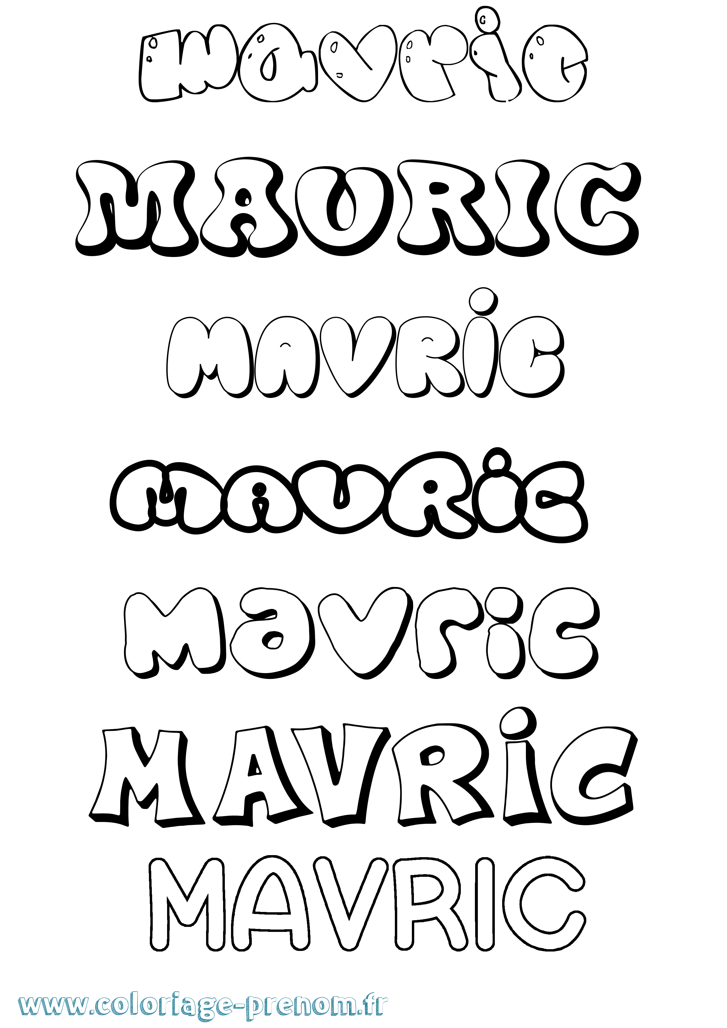 Coloriage prénom Mavric Bubble