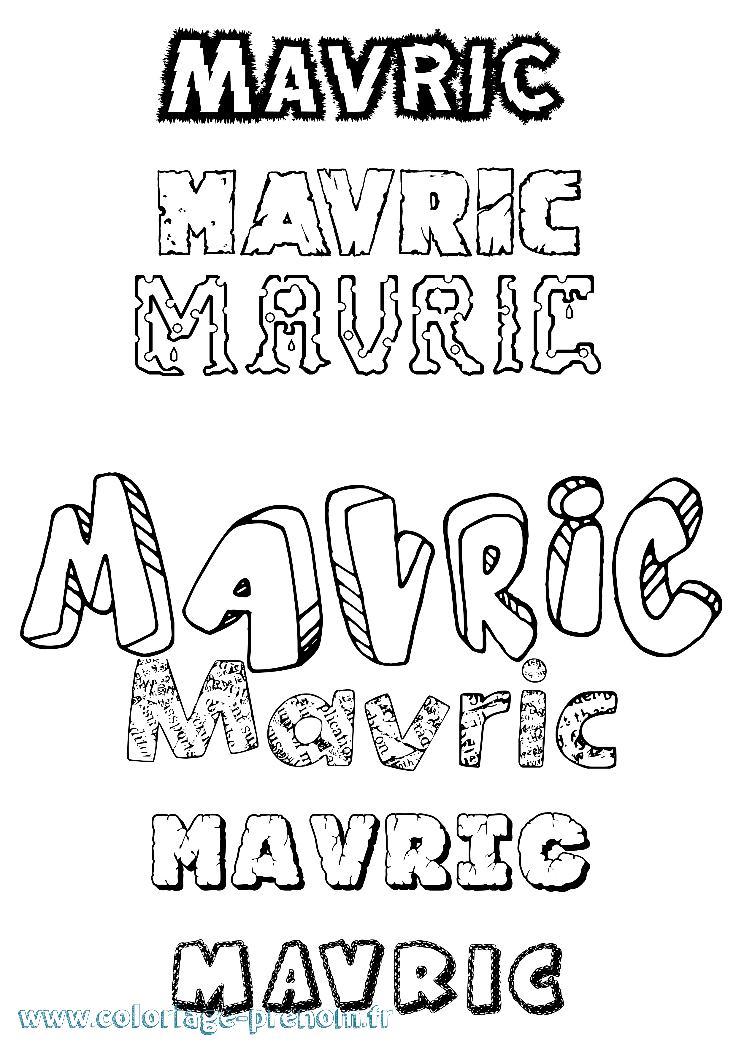 Coloriage prénom Mavric Destructuré