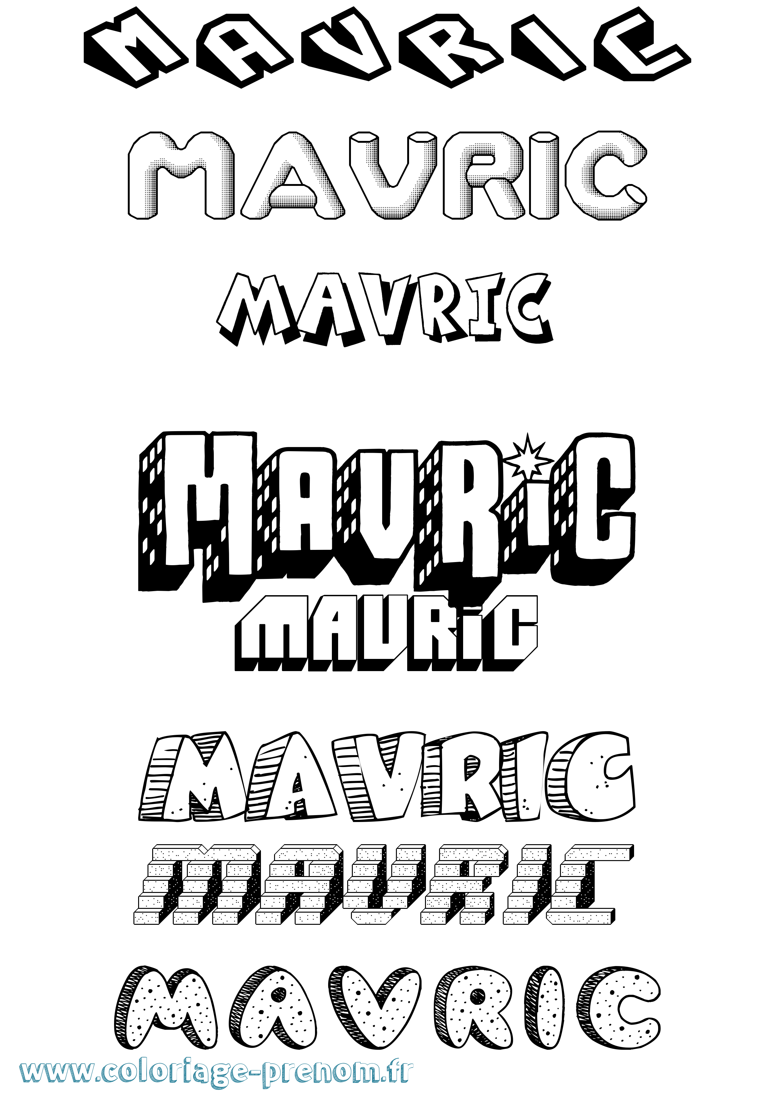 Coloriage prénom Mavric Effet 3D