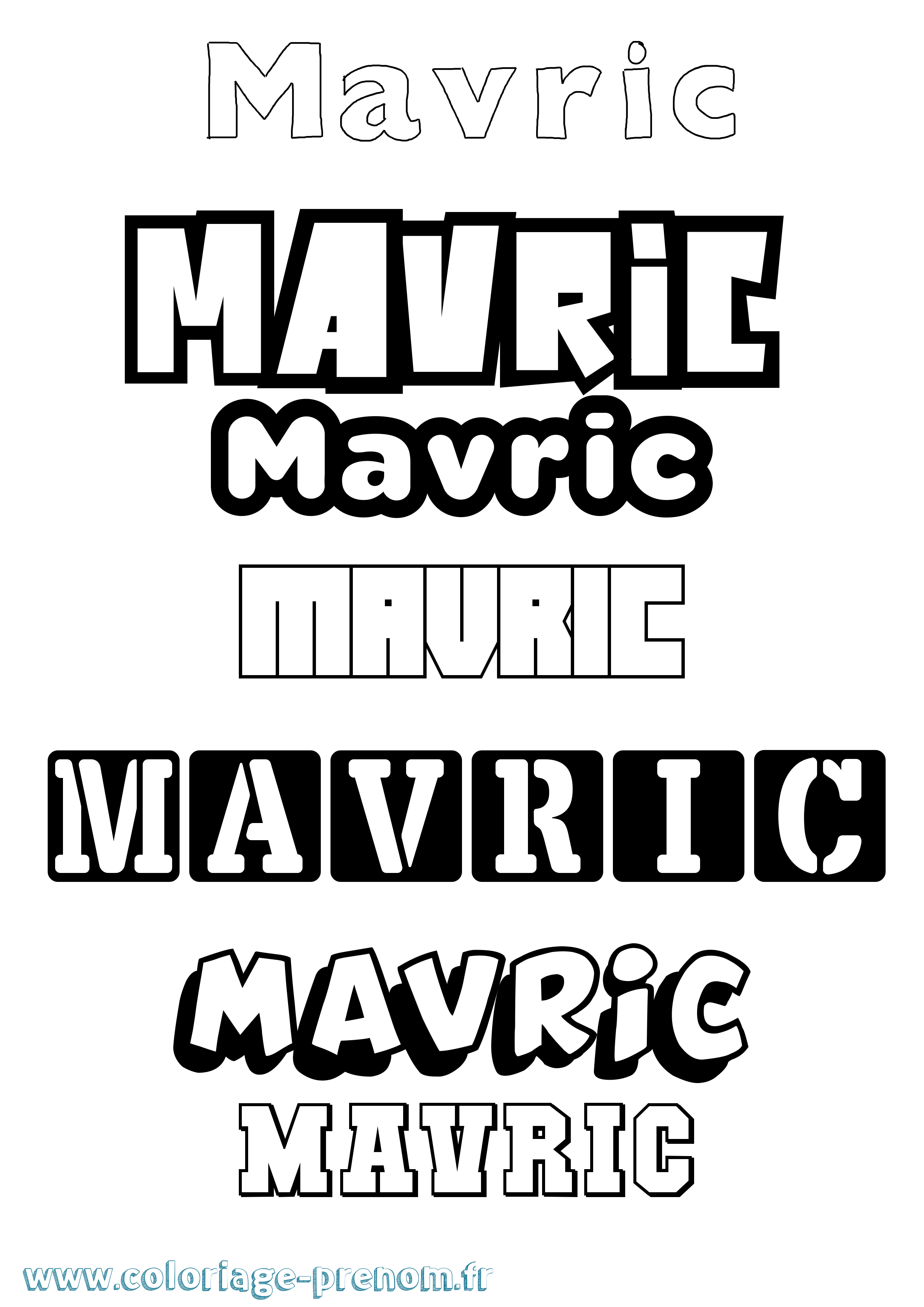 Coloriage prénom Mavric Simple