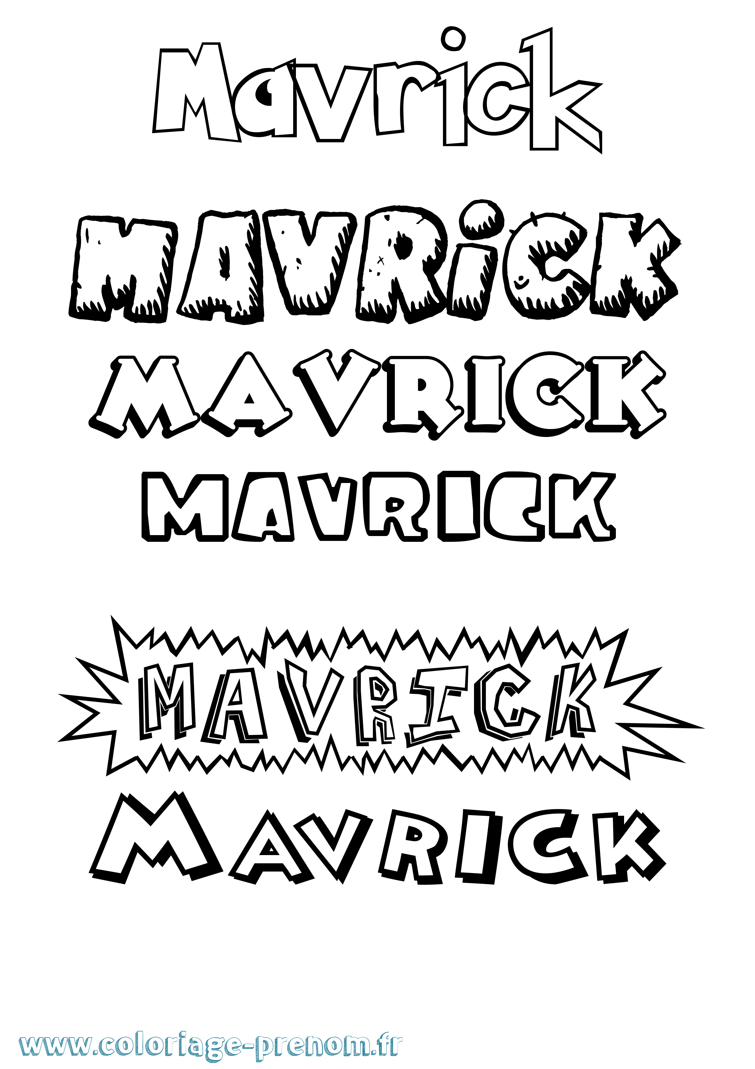 Coloriage prénom Mavrick Dessin Animé