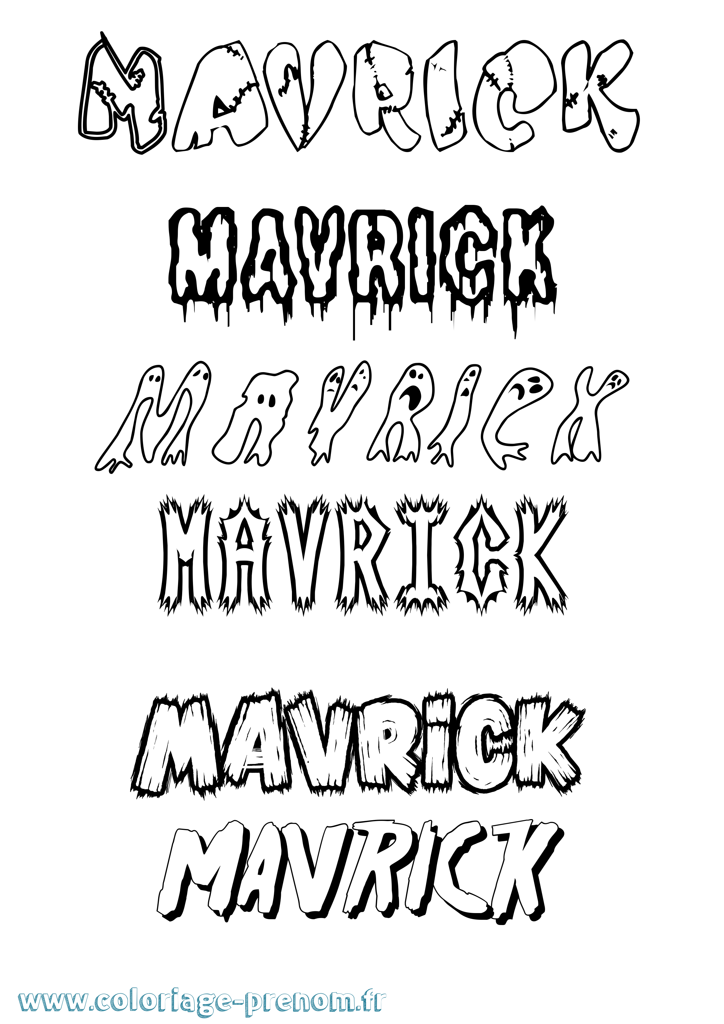 Coloriage prénom Mavrick Frisson