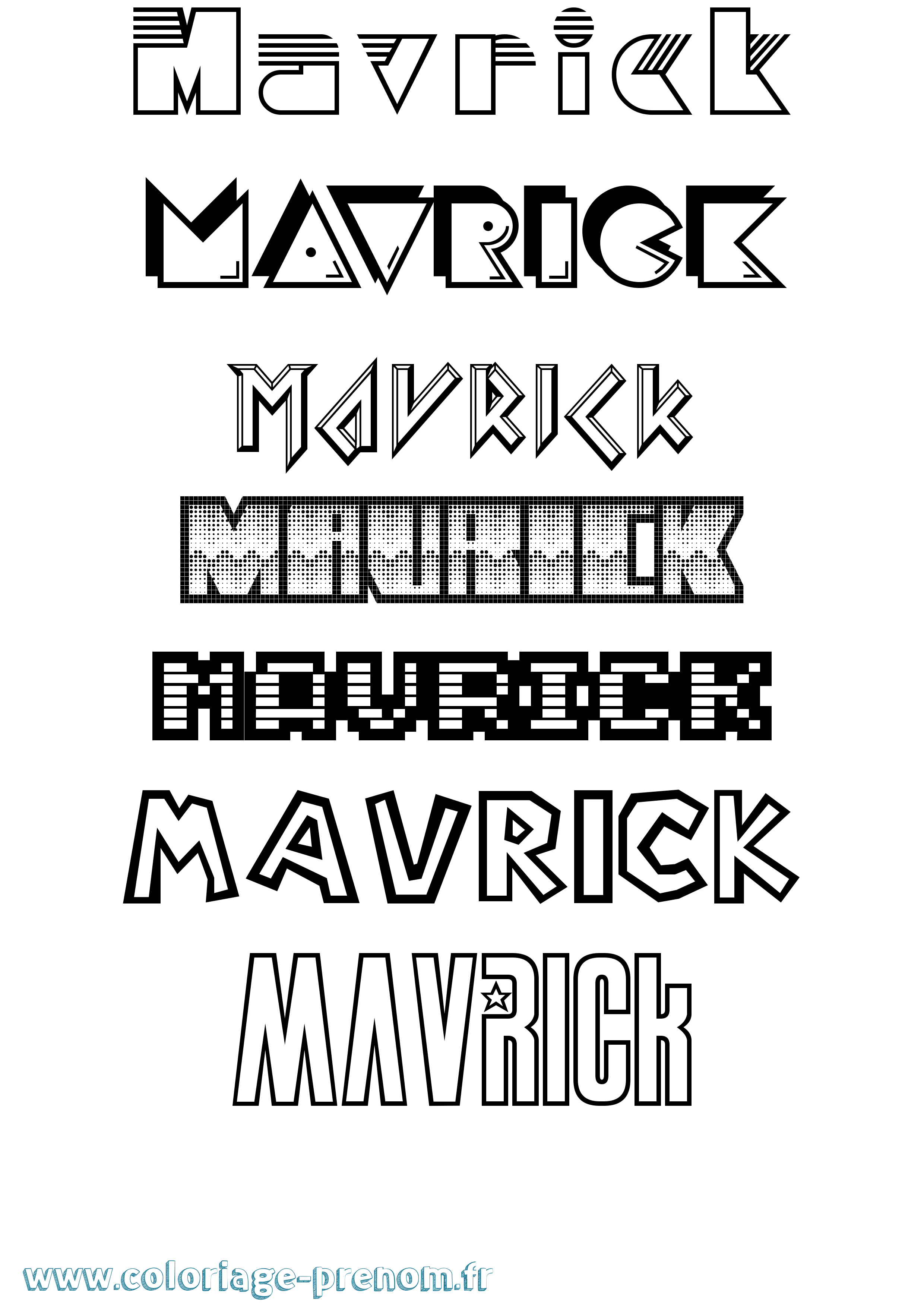 Coloriage prénom Mavrick Jeux Vidéos